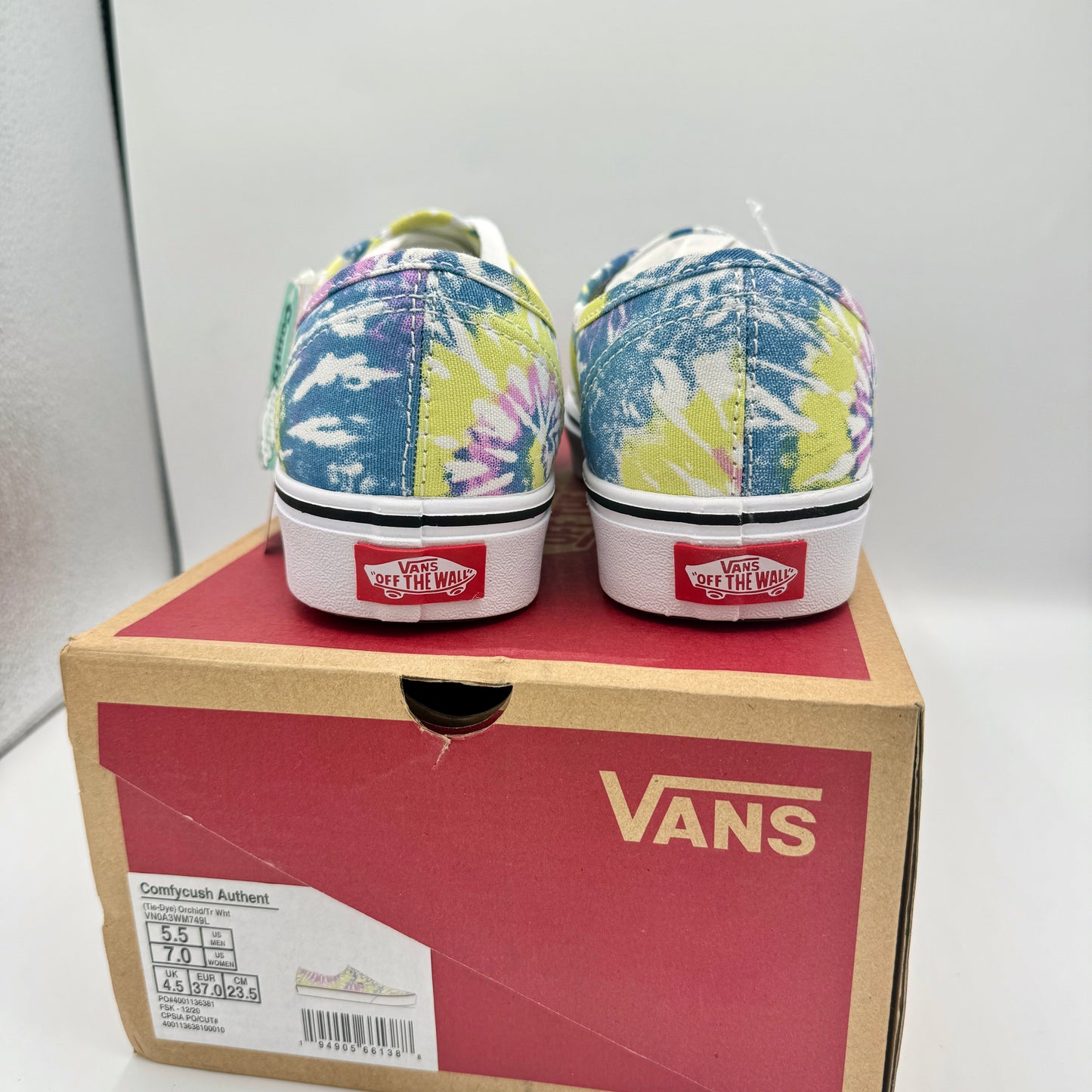 Vans Comfycush Authentic Low Classic Sneaker cushioned Tie Dye Orchid White