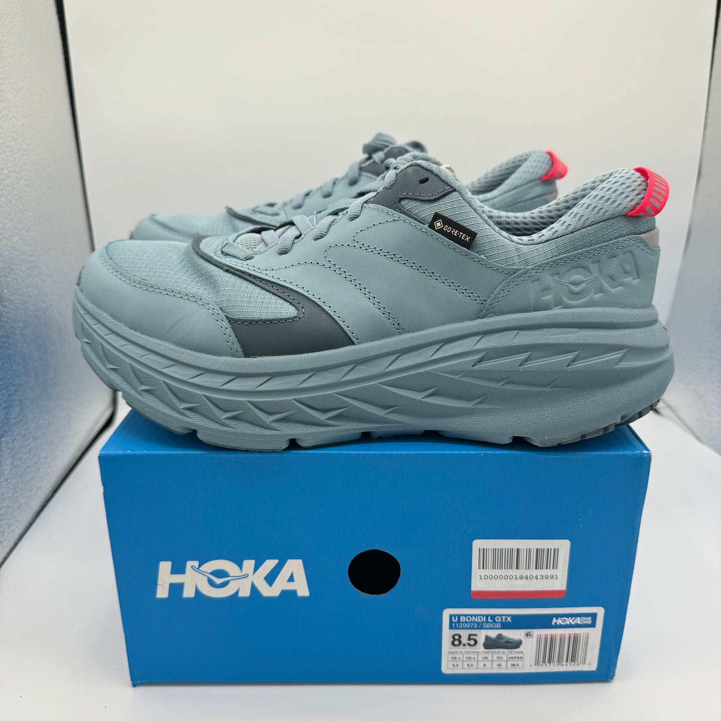 Hoka Bondi L Leather GTX GoreTex U Unisex , Stone Goblin Blue Cushioned Shoes