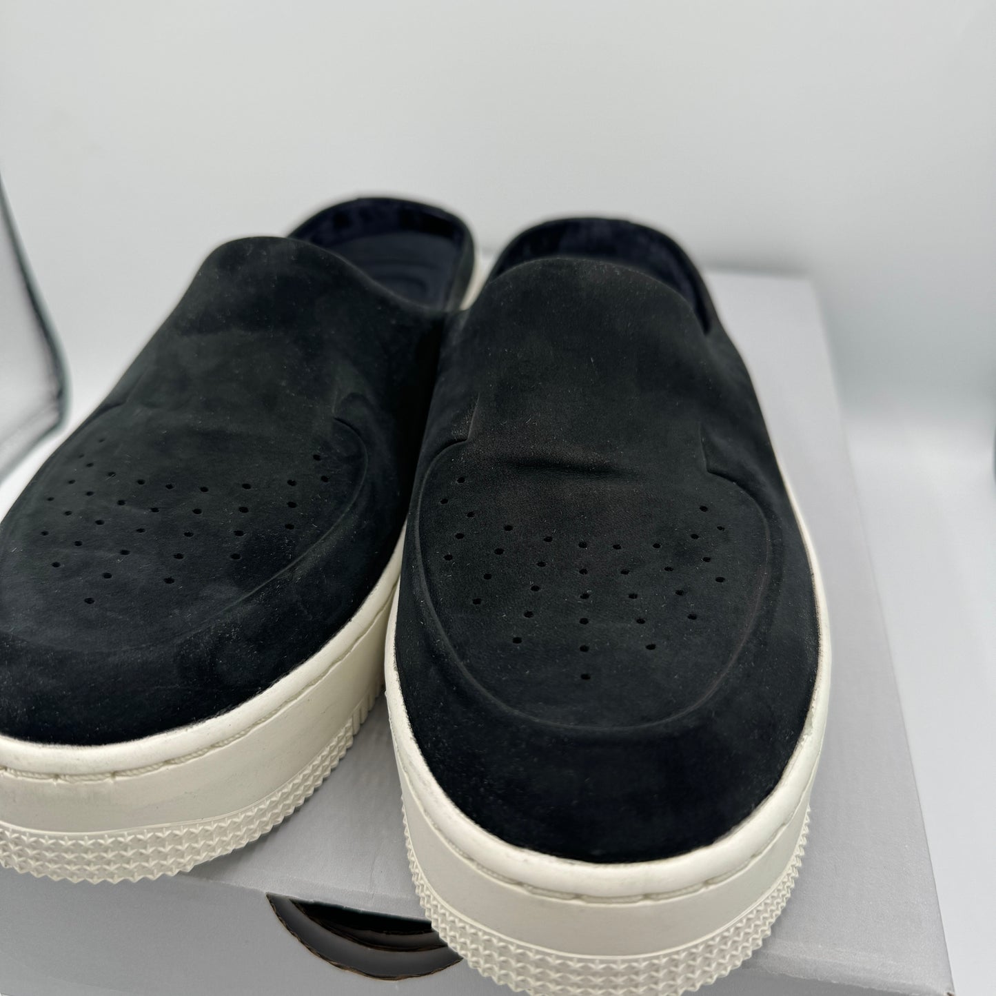 Nike Air Force 1 Lover XX Black Suede Leather Slip On Mule Platform sneakers