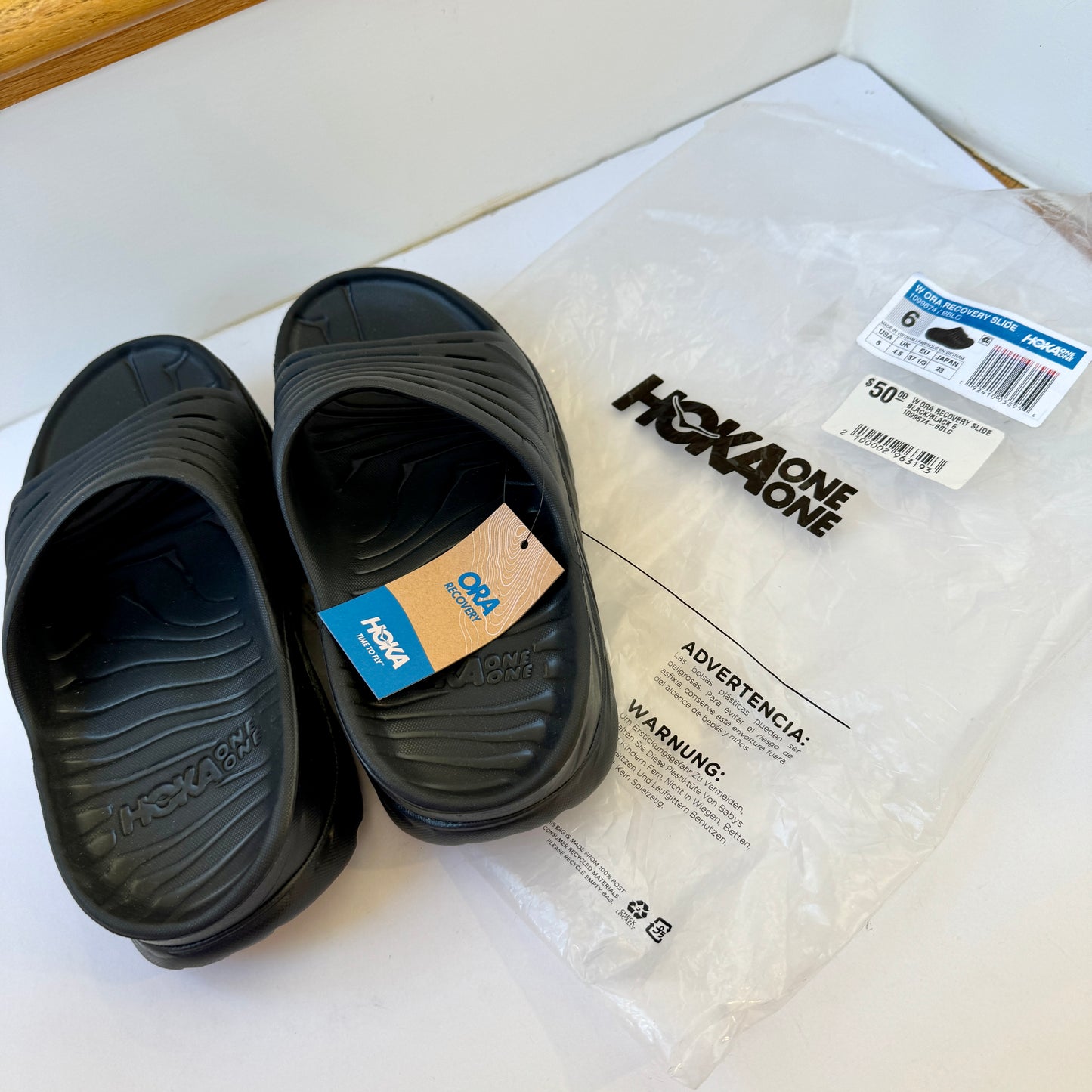 Hoka Ora Slides Women’s Recovery Sandals in all black , original style / version