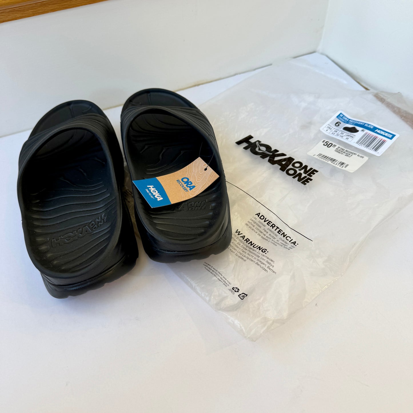 Hoka Ora Slides Women’s Recovery Sandals in all black , original style / version