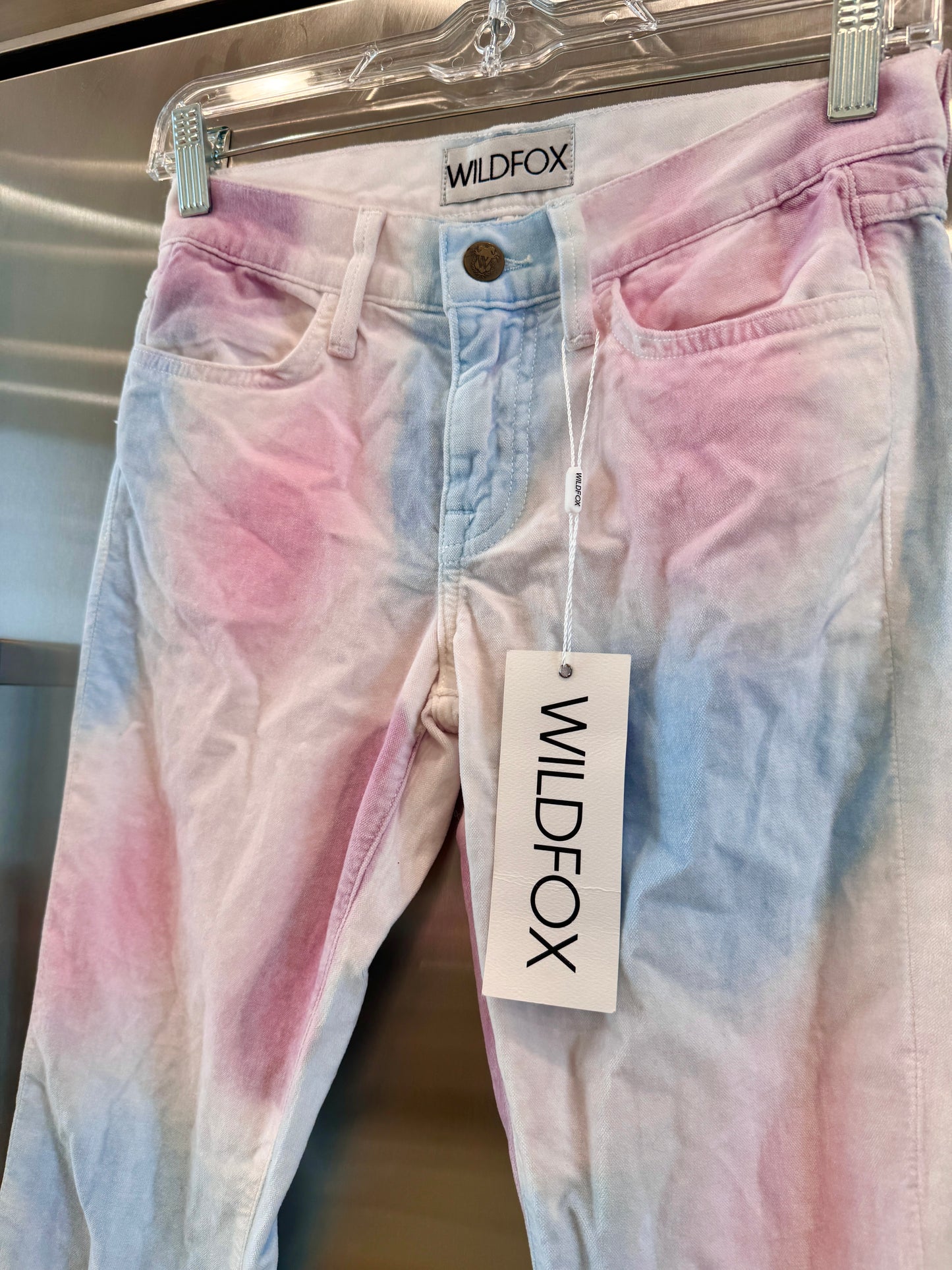 Wildfox Marianne Pant in Skinny Magic “In My Mind “ Pastel Multicolor Velvet