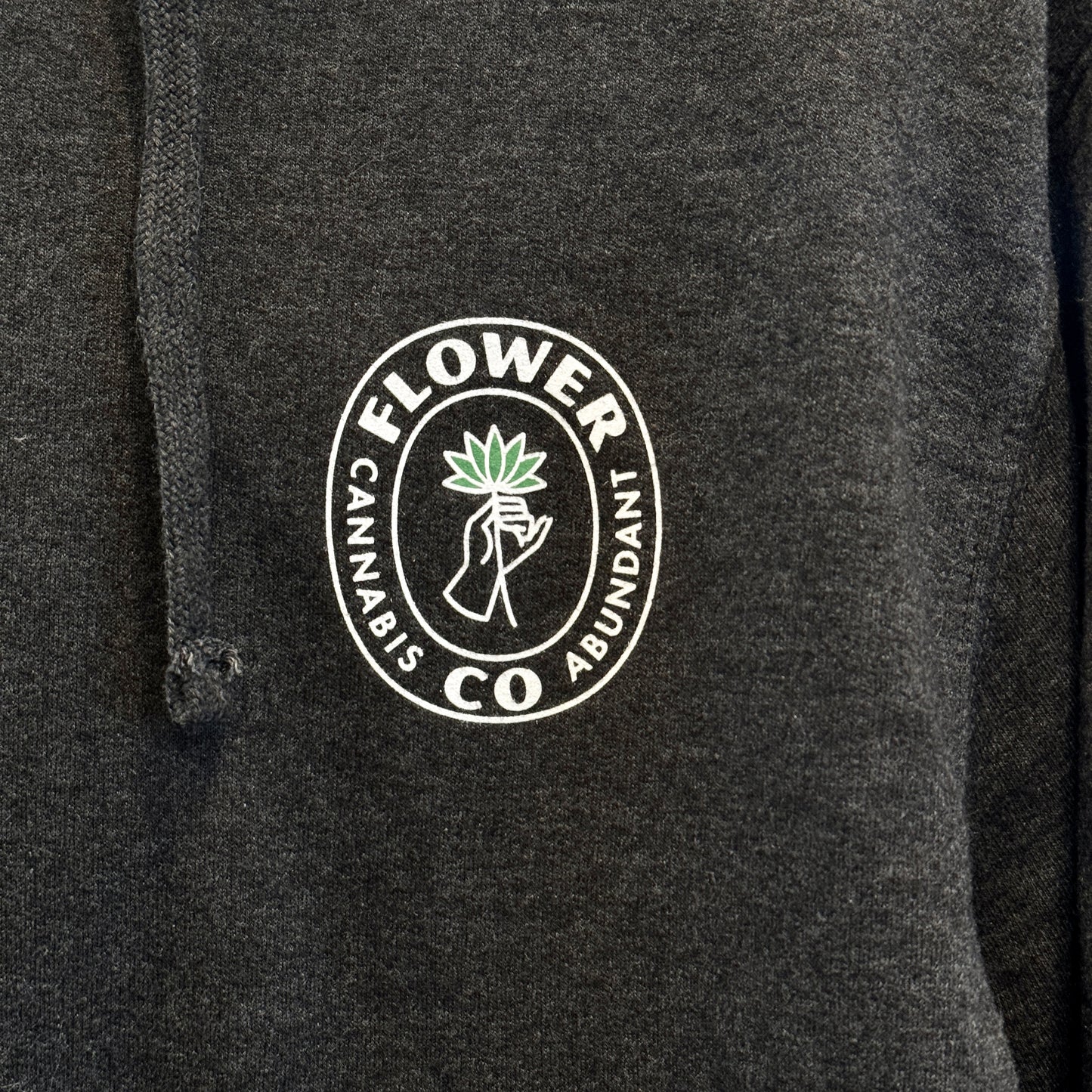 Flower Co Hoodie Hooded Sweatshirt Pullover Grey Cannabis , Like New Pre-Owned