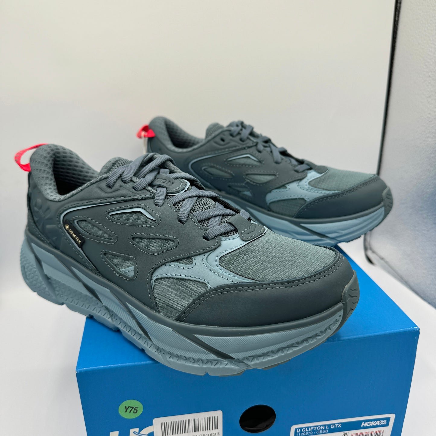 Hoka Clifton Leather Gore-Tex Waterproof Unisex Goblin Stone Blue GBSB