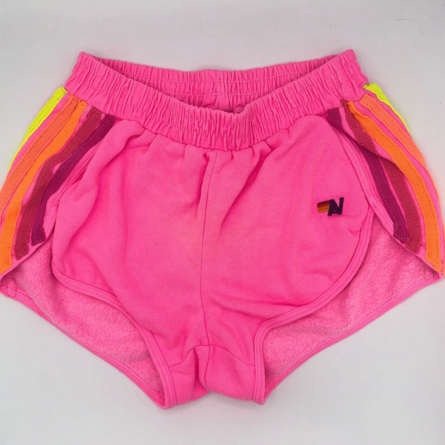 Aviator Nation 5 Stripe Jogger Shorts in Neon Pink - RARE / Discontinued