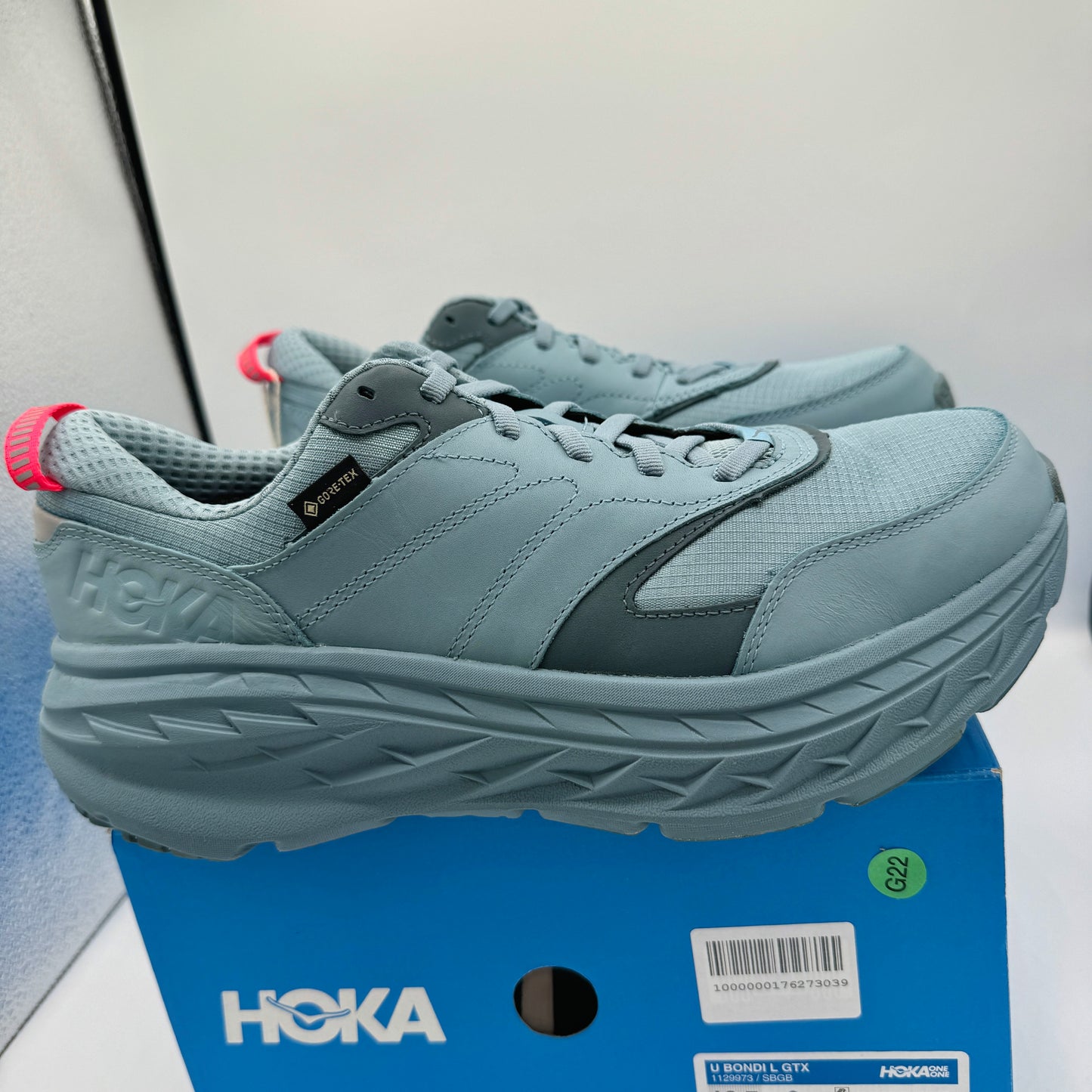 Hoka Bondi L Leather GTX GoreTex U Unisex , Stone Goblin Blue Cushioned Shoes