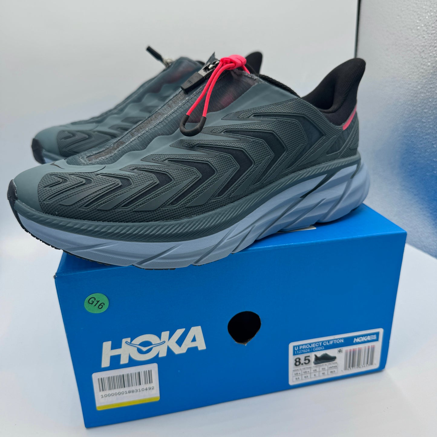 Hoka Project Clifton Unisex Shoes - Lead / Navy Goblin GBBG Blue