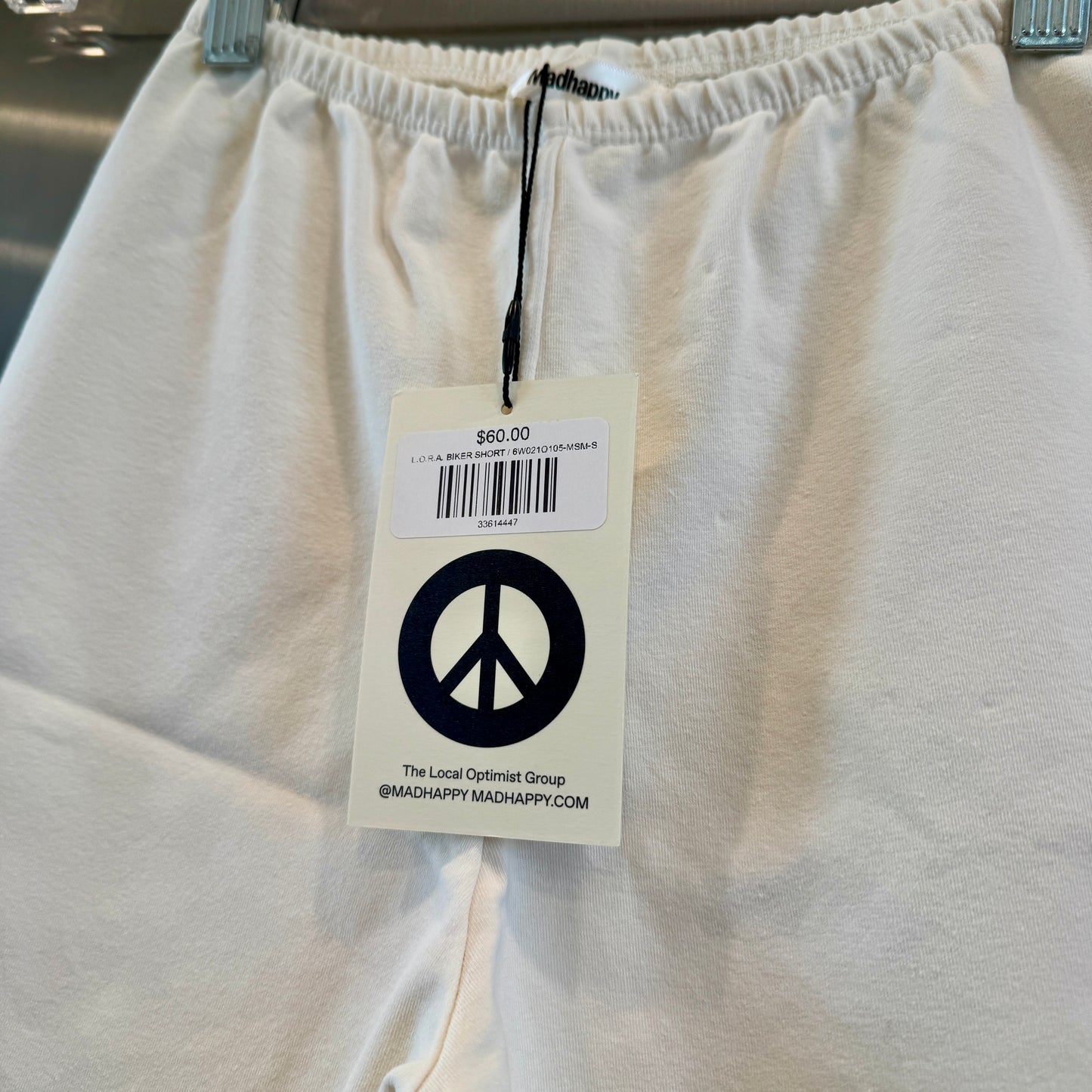 MadHappy Local Optimist Run Club Biker Shorts in Marshmallow / Cream