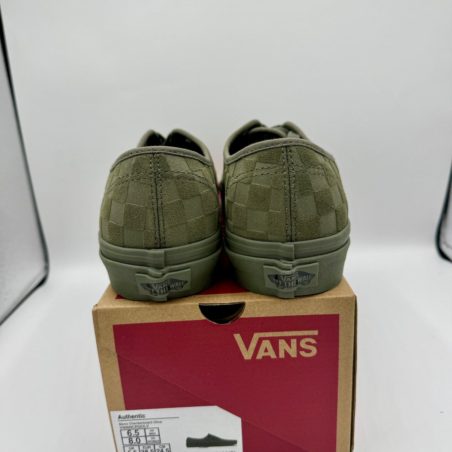 Vans Authentic Classic Low Top Sneaker Monochrome olive green checker board