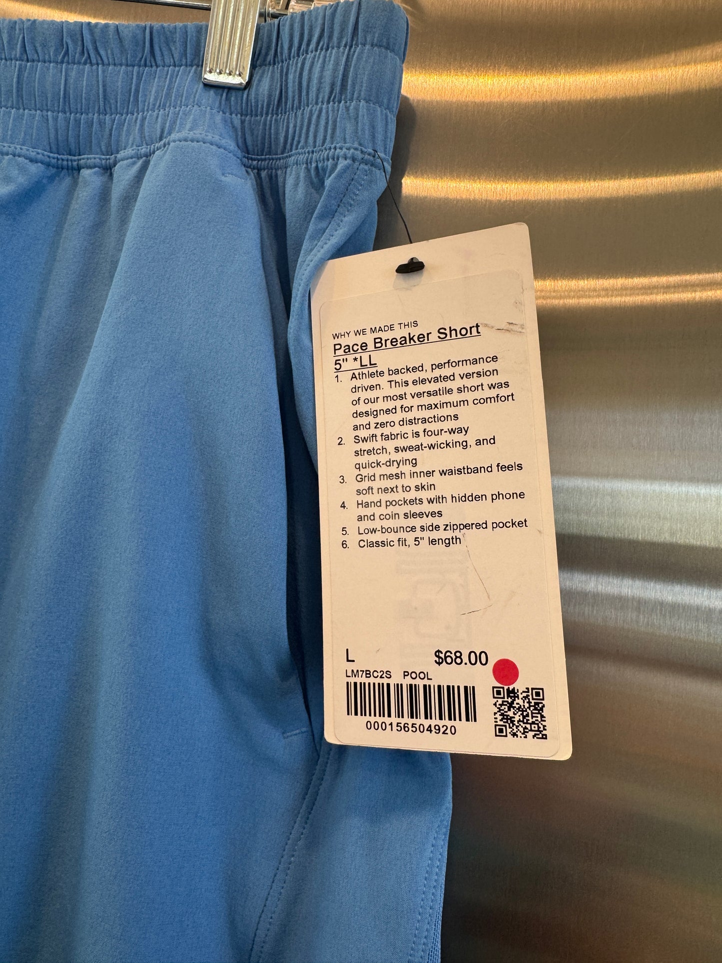 Lululemon Pace Breaker Short 5” Linerless Unlined in Pool Party Blue - Men’s