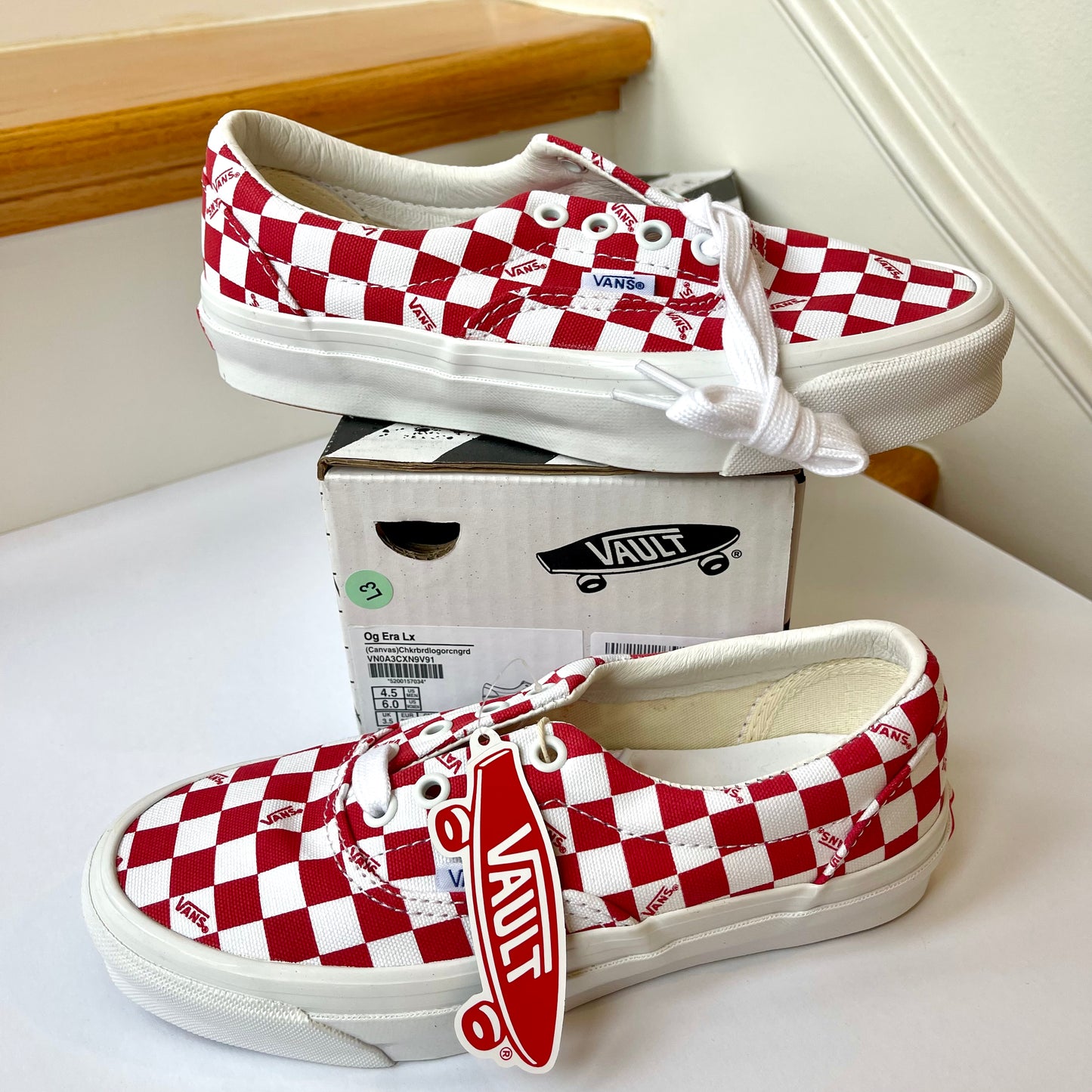 Vans OG Era LX Lace Up Sneakers in red logo checkerboard classic sneakers