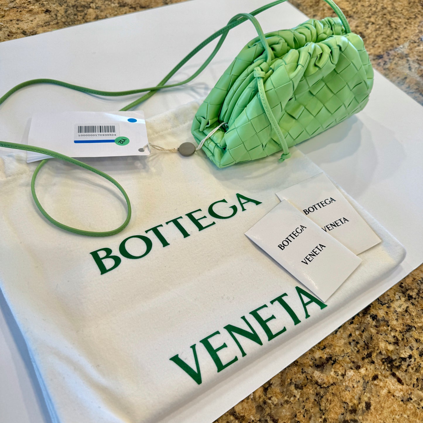 Bottega Veneta Mini Pouch Intrecciato Wasabi Light Green Crossbody Purse Bag