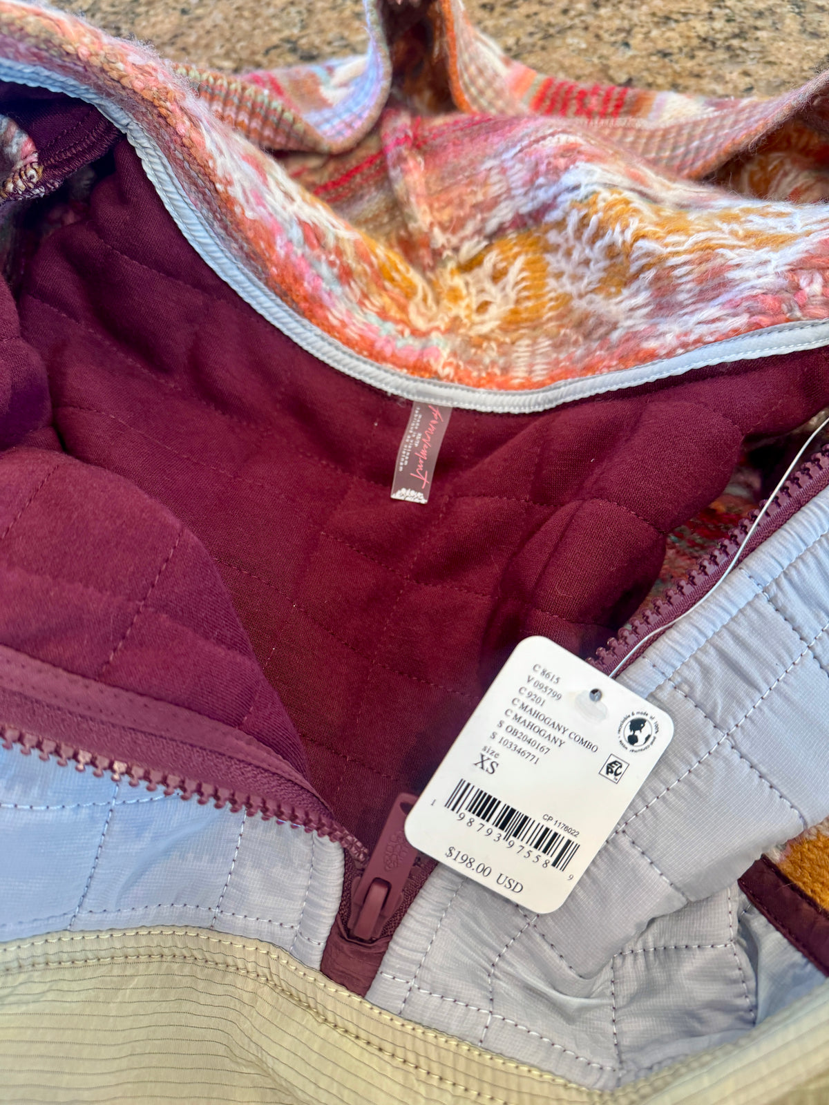 Free People To The Peak Quarter Zip Anorak Knit / Fleece Jacket - Mahogany , FP Movement
