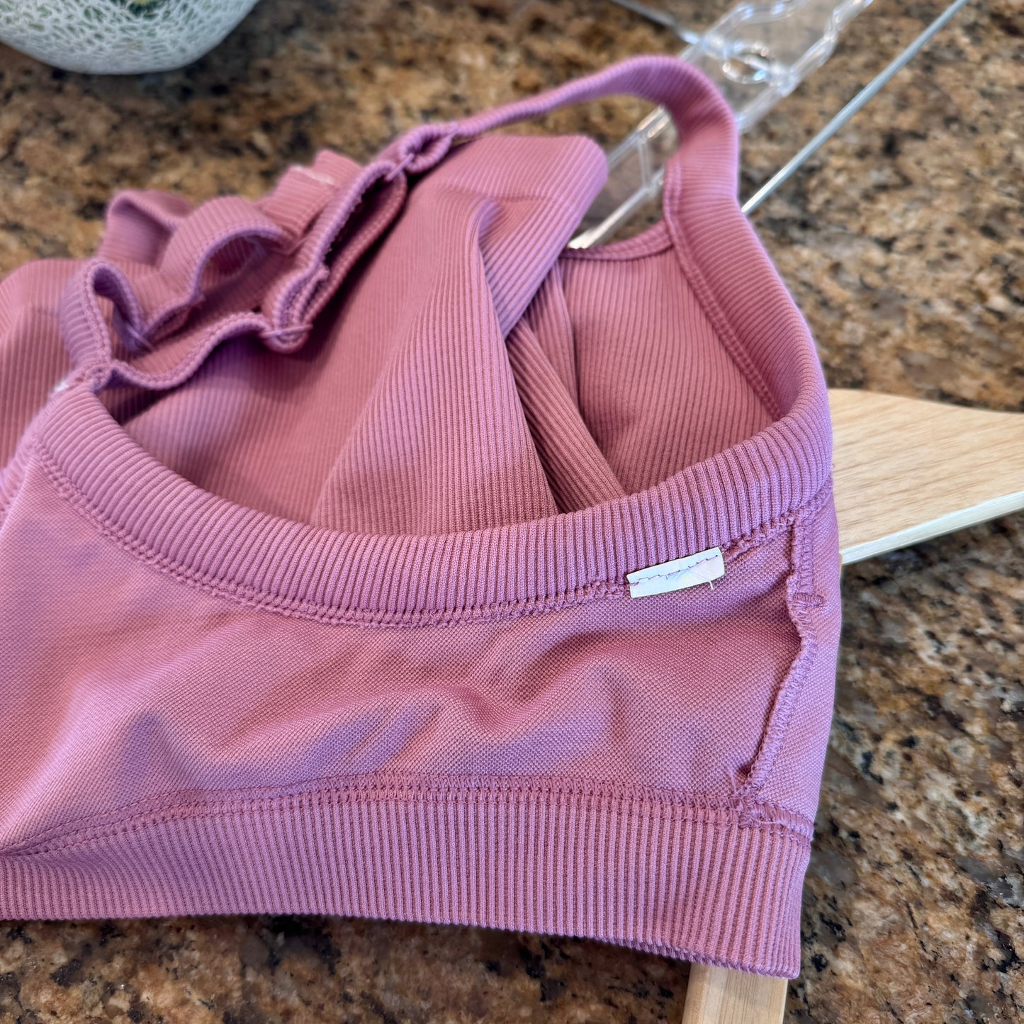 Alo Matching Set- Match Point Shorts and Seamless Ribbed Favorite Full Length Bra Tank Top in Pink Wild Rose