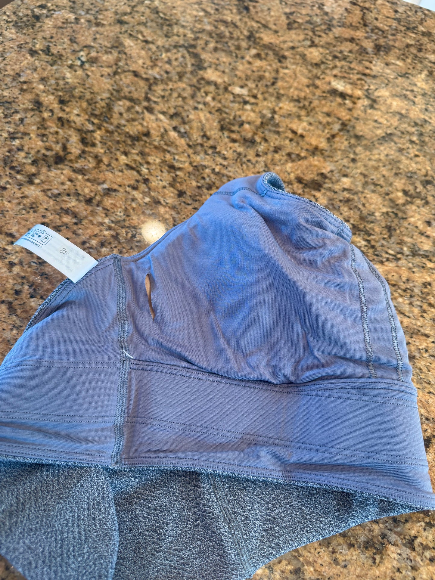 Lululemon Energy Long Line Evolve Bra Top in Herringbone Grey Intertwine Texture Black / White Woven