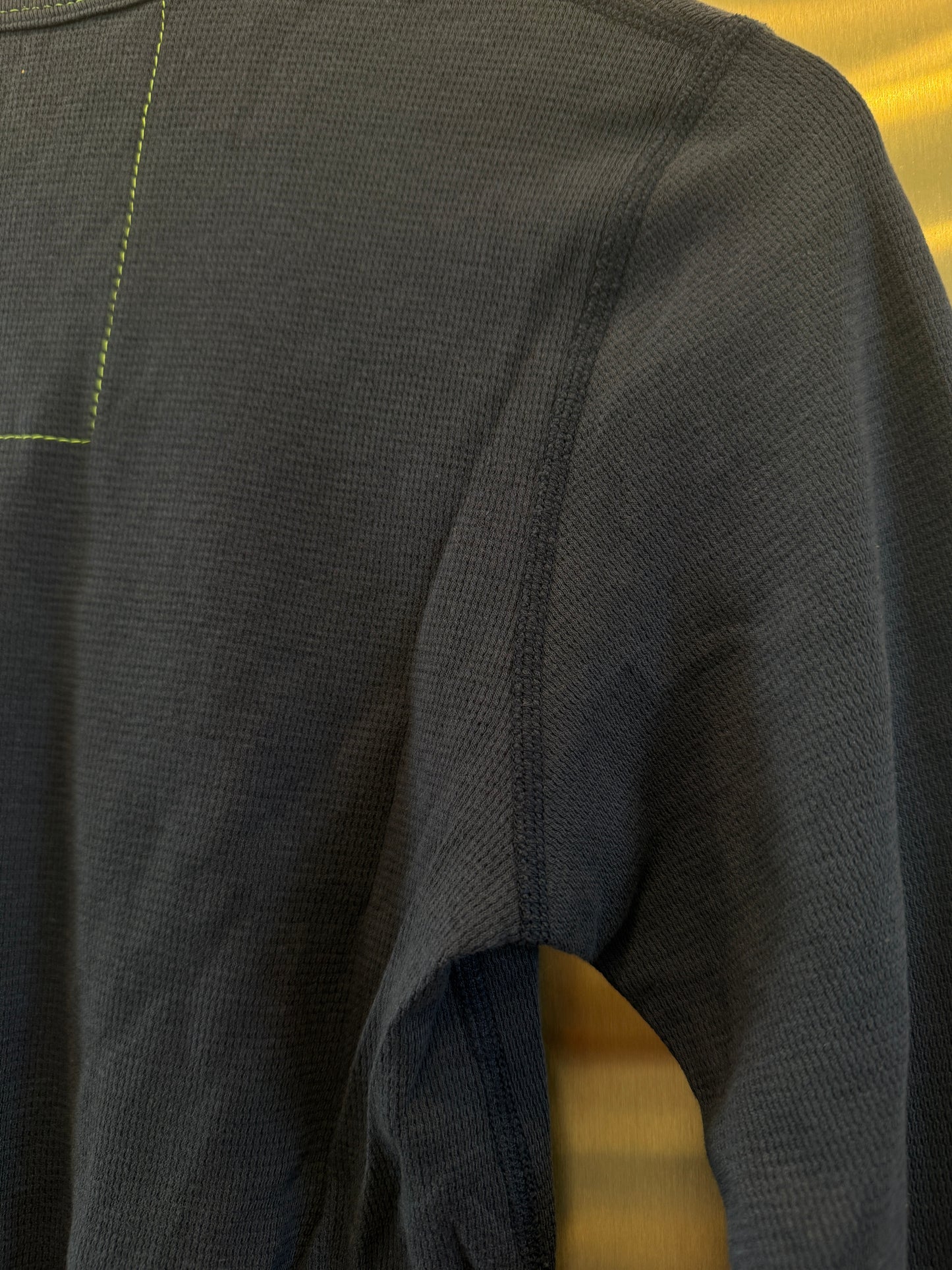 Aviator Nation Thermal Shirt with Logo Navy Blue Unisex Waffle Long Sleeve