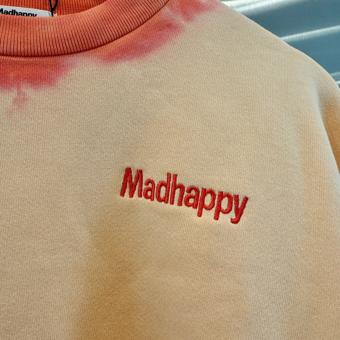 MadHappy Tye-Dye Sunburst Orange Crewneck Heritage Sweatshirt Sun Kissed