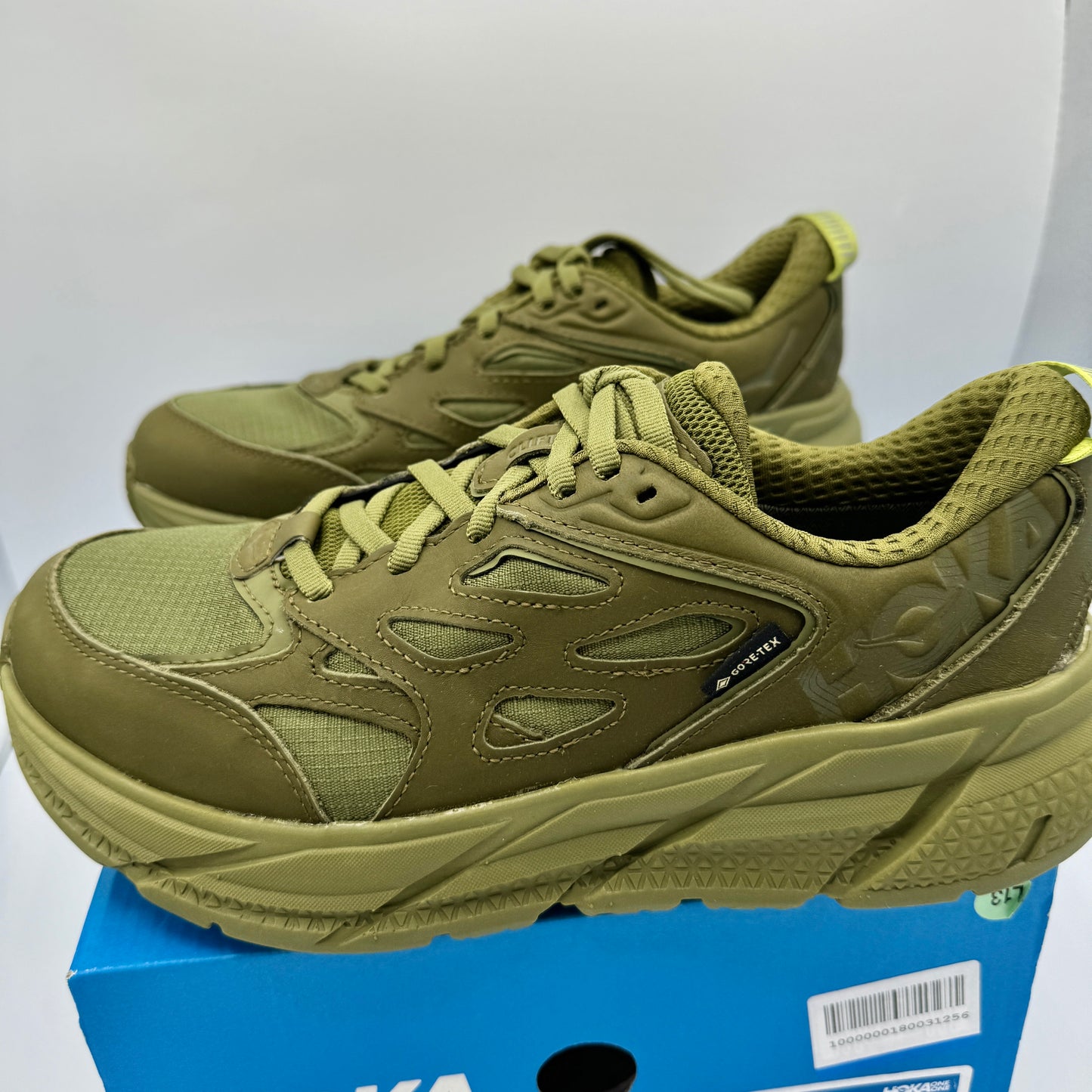 Hoka Clifton Leather Gore-Tex Waterproof Unisex Green Khaki Olive AGMS