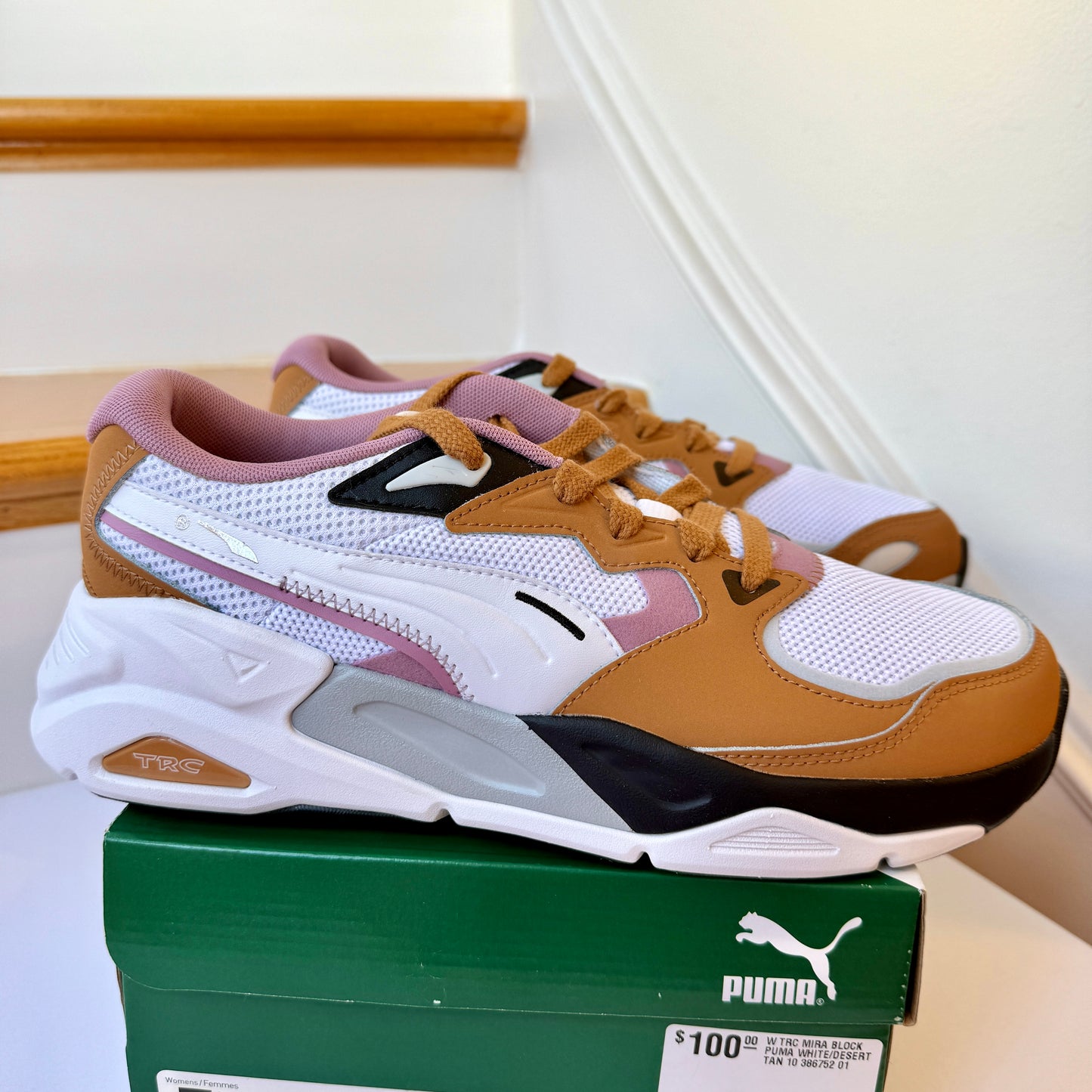 Puma TRC Mira Block Athletic Shoes Orange / Pink Womens Sneakers