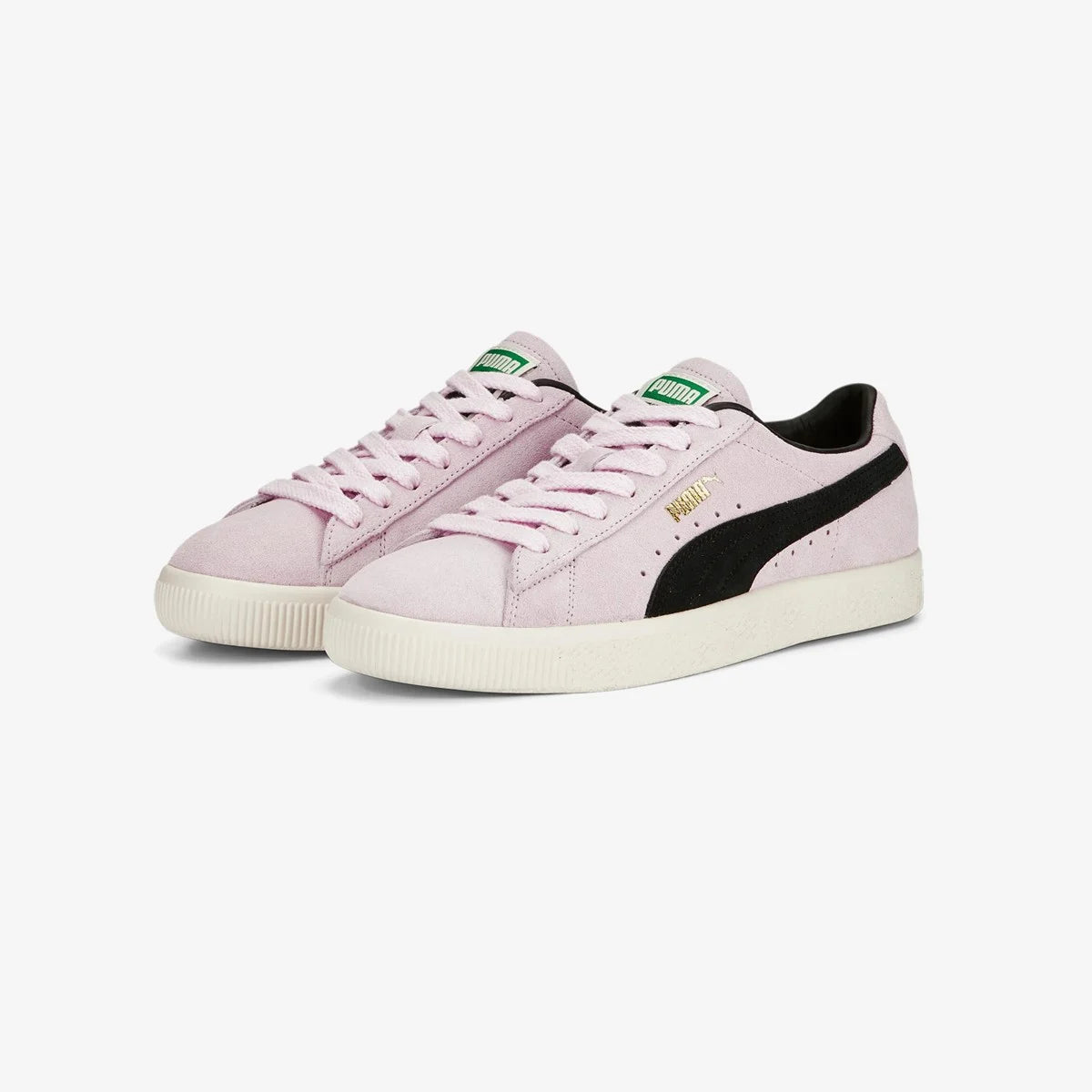 Puma Suede VTG Textured Leather Sneakers , extra laces , pearl pink black