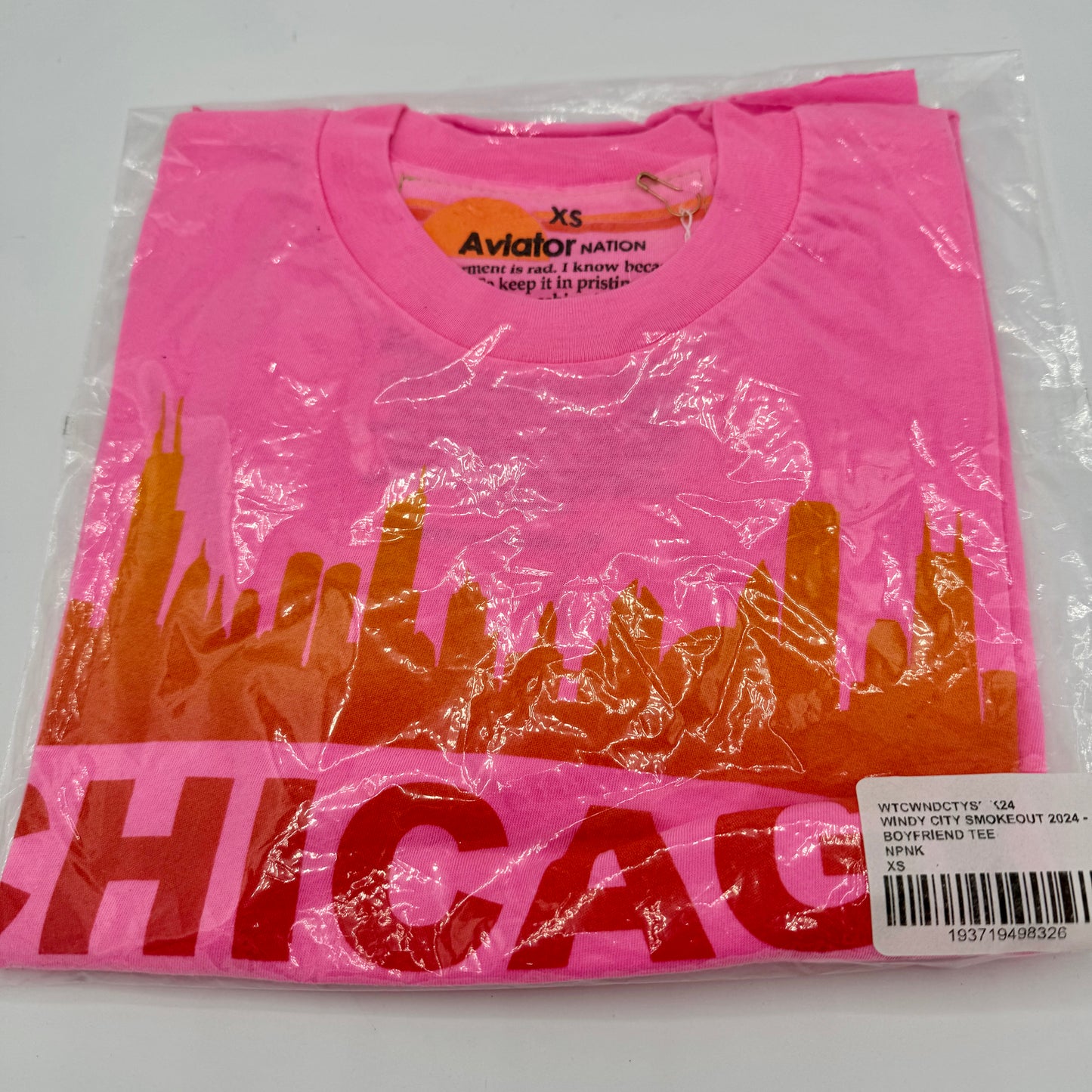 Aviator Nation Windy City Smokeout Festival Neon Pink Crop Top Chicago