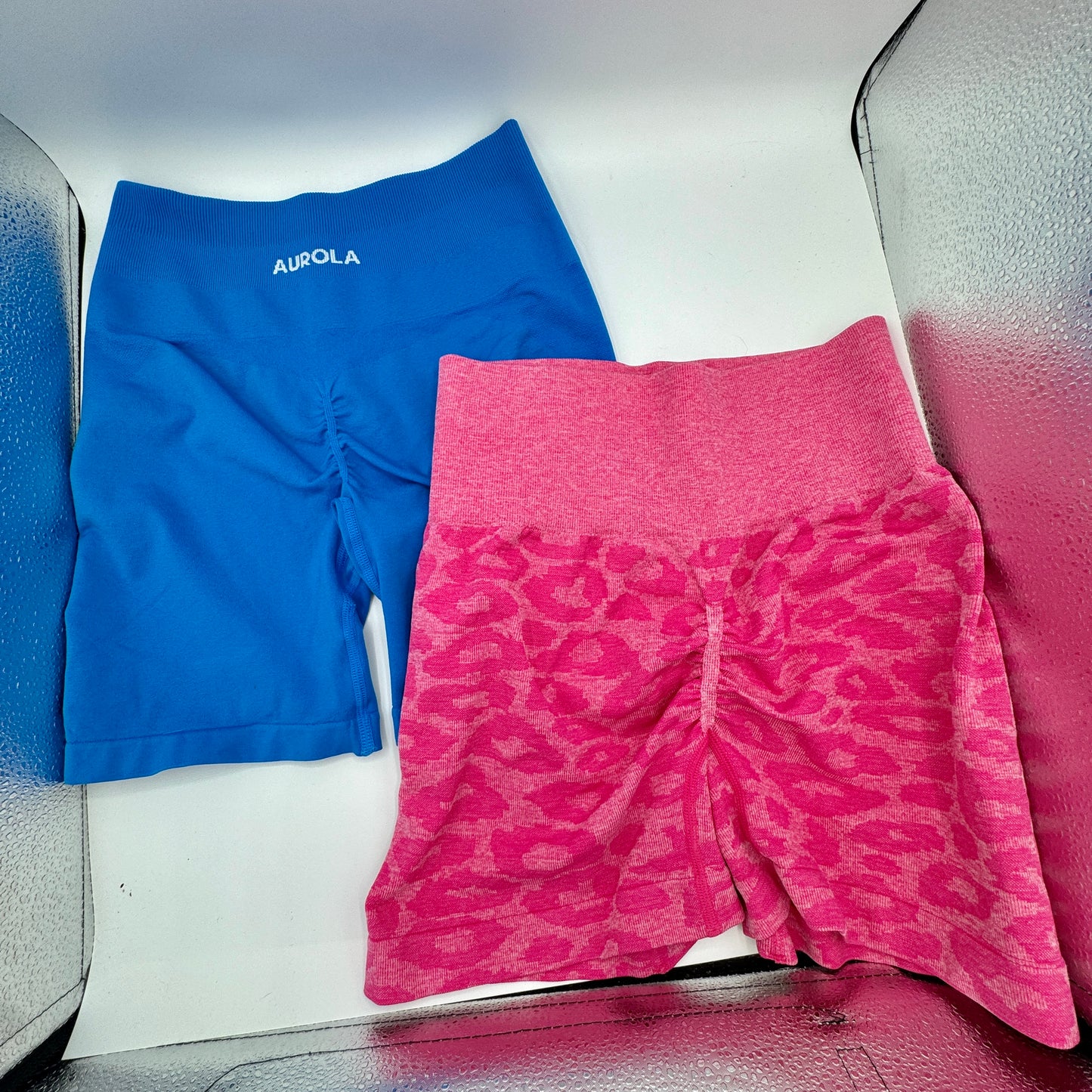 Aurola BUNDLE Workout Shorts Women’s Spandex Pink / Blue * Pre-Owned