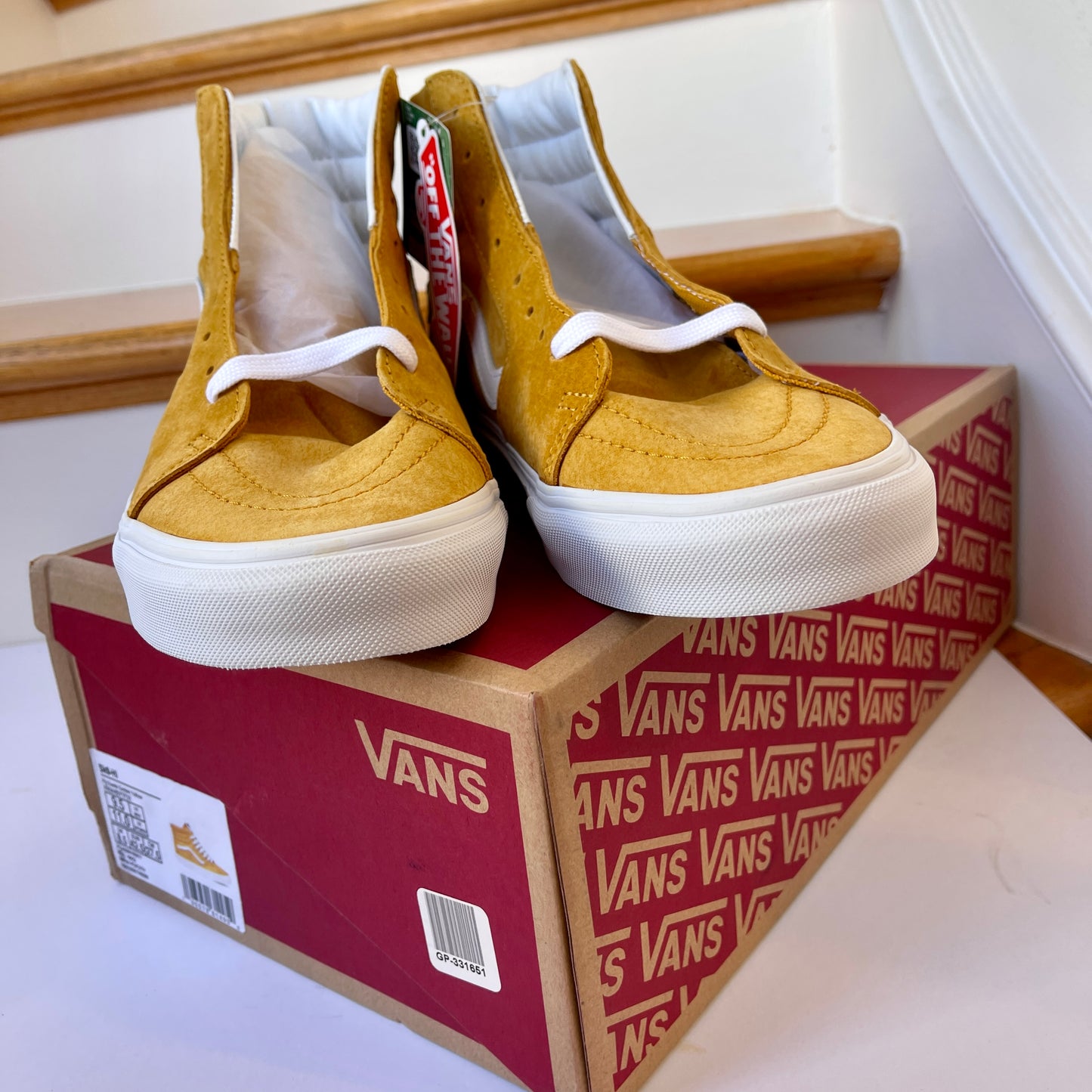 Vans Sk8 Hi Golden Yellow High Top Classic Skate Sneaker Pig Suede Leather