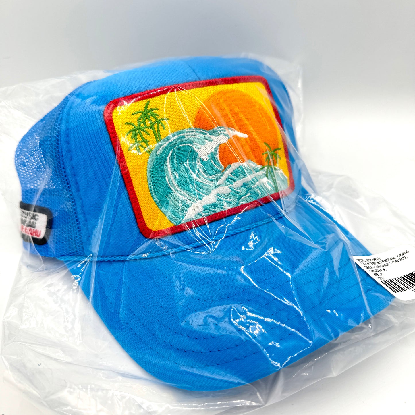 Aviator Nation Palm Tree Festival Hawaii 2024 Blue Trucker Cap Embroidered