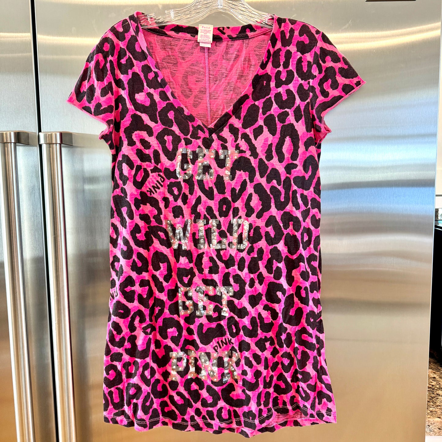 PINK Victoria Secret Sleep Shirt Dress Cheetah Leopard Y2K Pajama Pre-owned