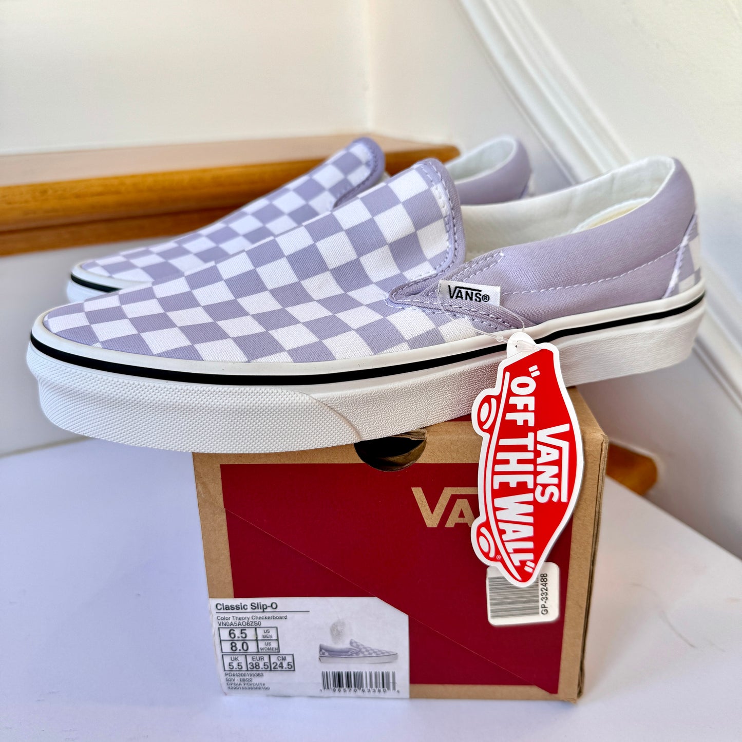 Vans Slip-On Classic Skate Shoes Checkerboard Heather Purple Shoes Unisex