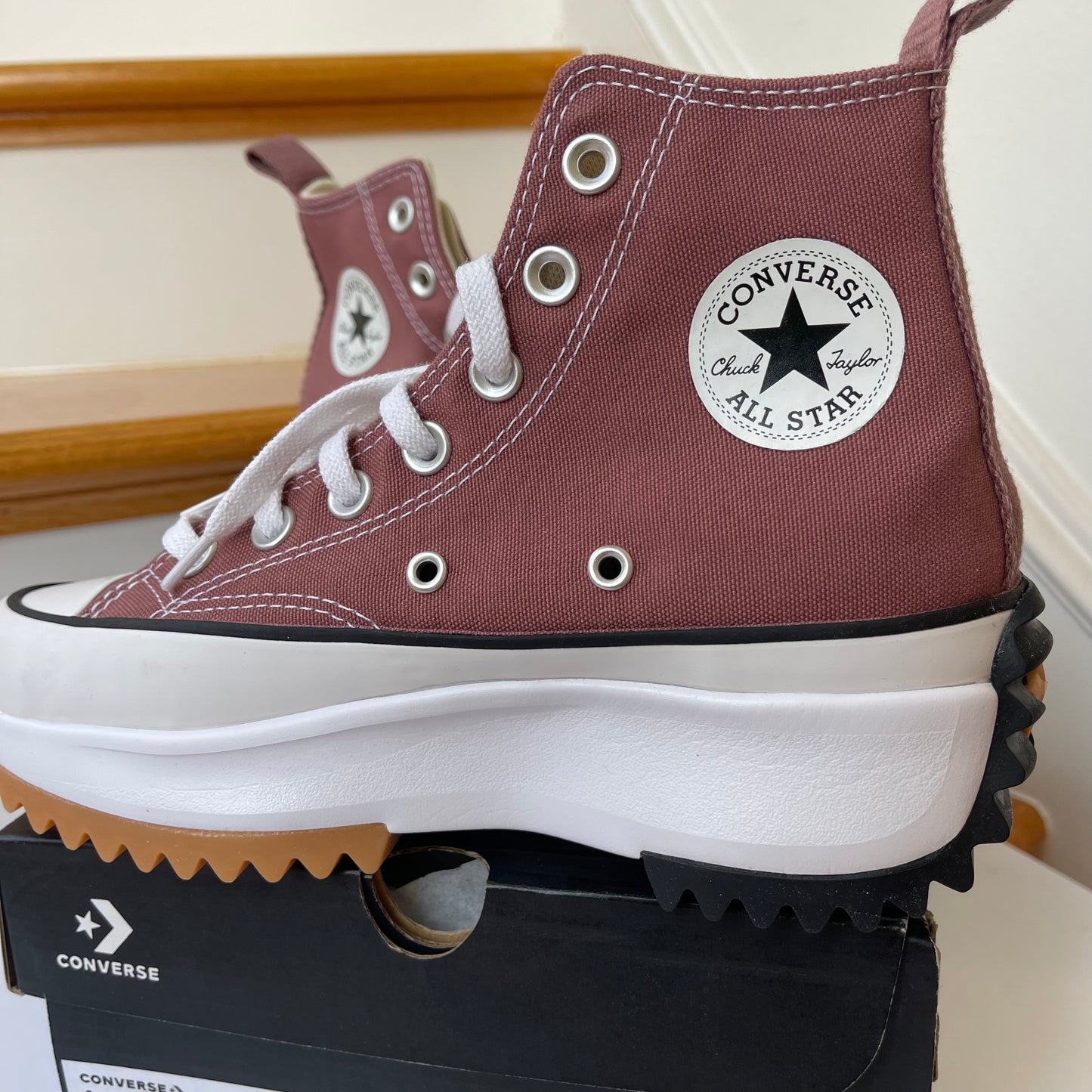 Converse Run Star Hike Platform in saddle high top Chuck Taylor sneaker