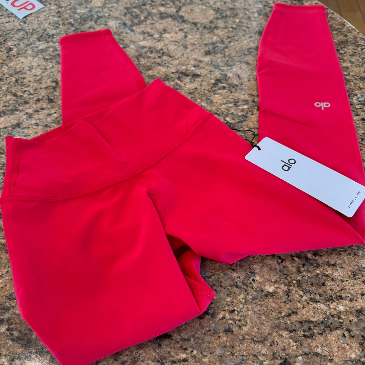 Alo Bold Red Alosoft Leggings High Waisted 7/8 Pants