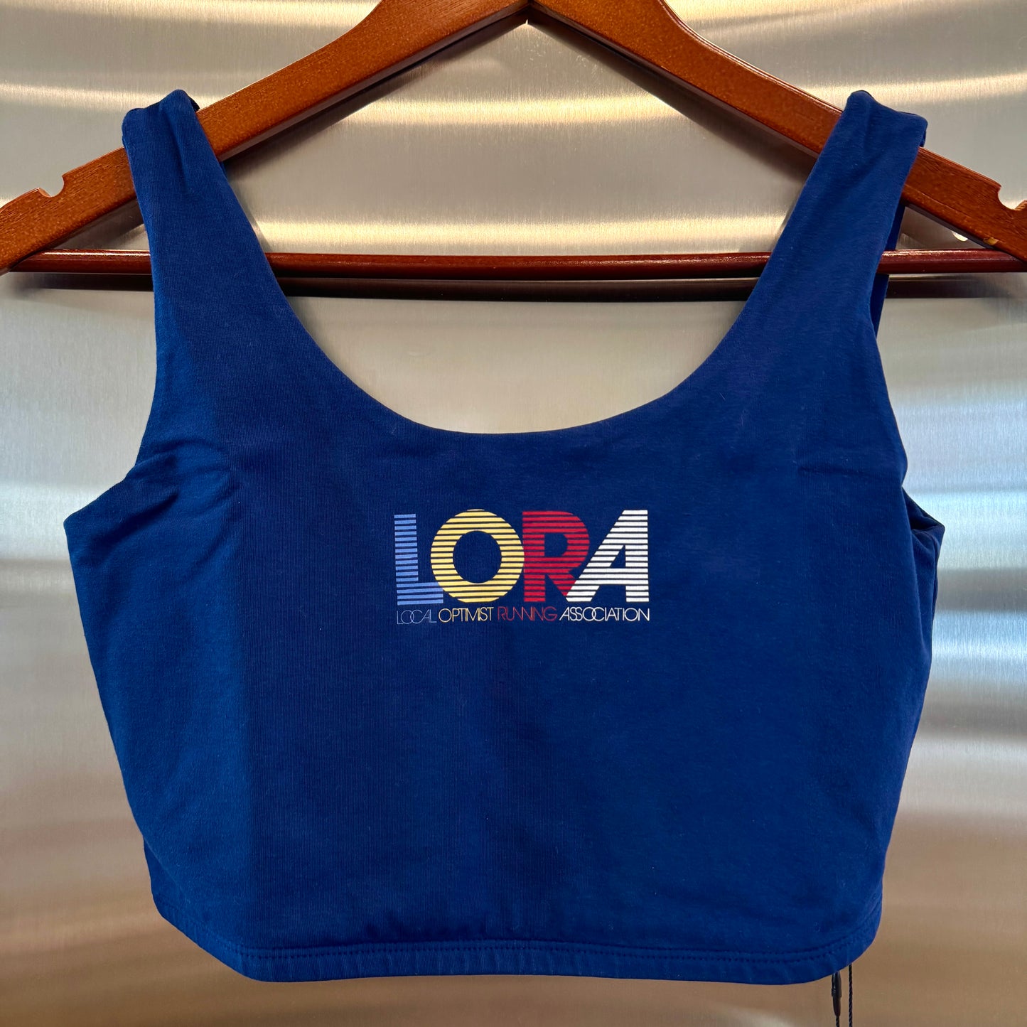 MadHappy Local Optimist Run Club Top Biker Athletic Tank in Starry Blue Navy