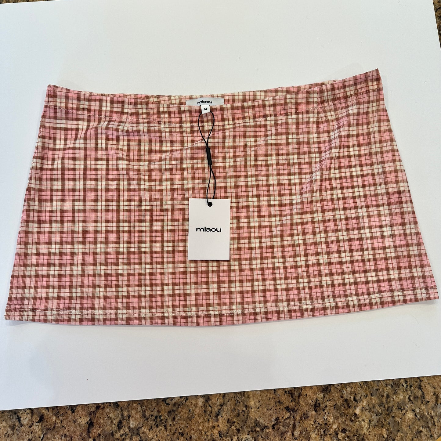 Miaou Fig Mini Skirt in Baby Plaid