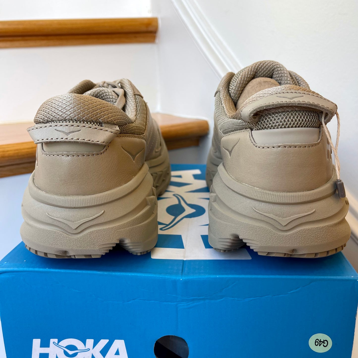 Hoka Bondi L Leather U Unisex , Hoka One One Oxford Tan Cushioned Shoes