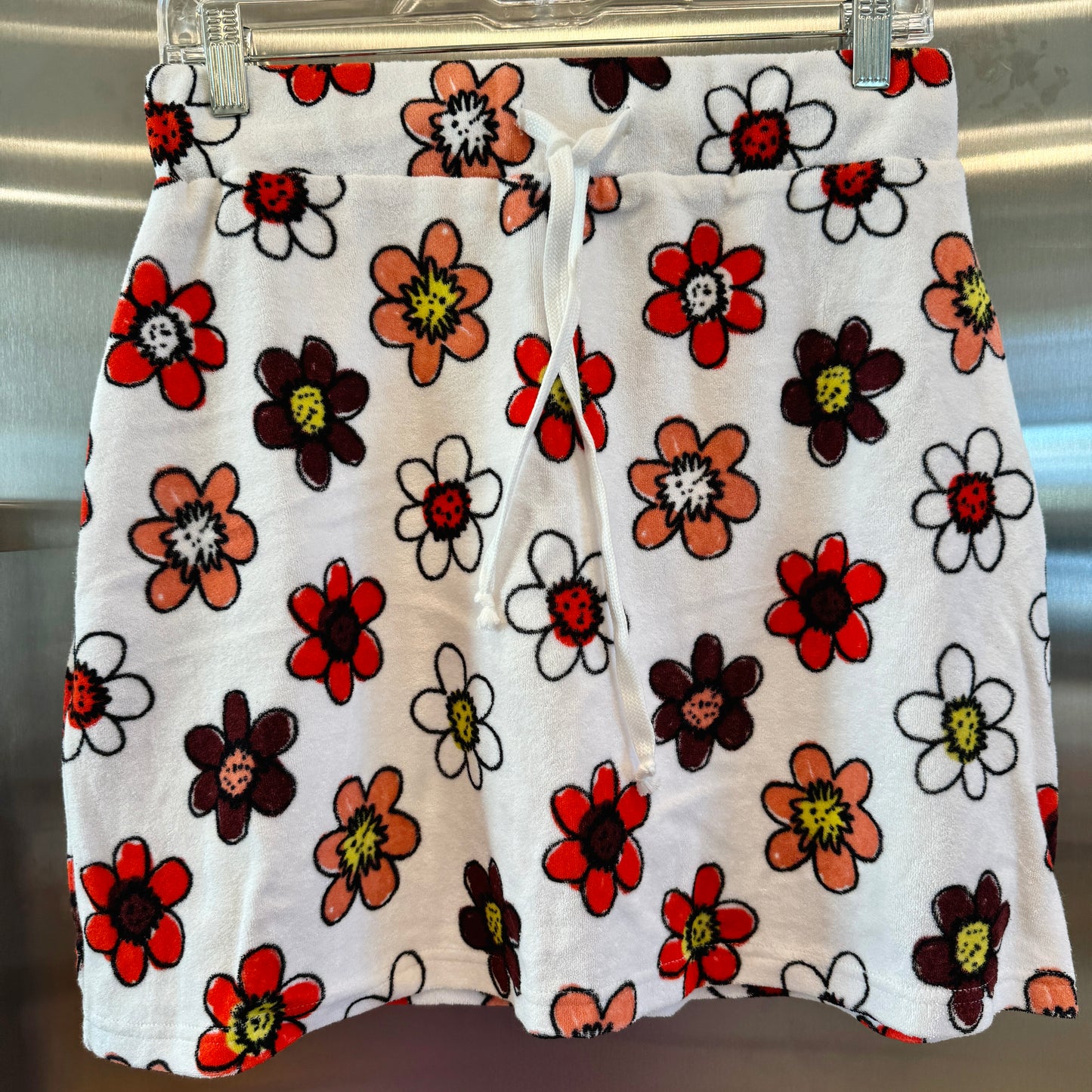 Miaou Terry Cloth Tennis Skirt in Crayola Floral