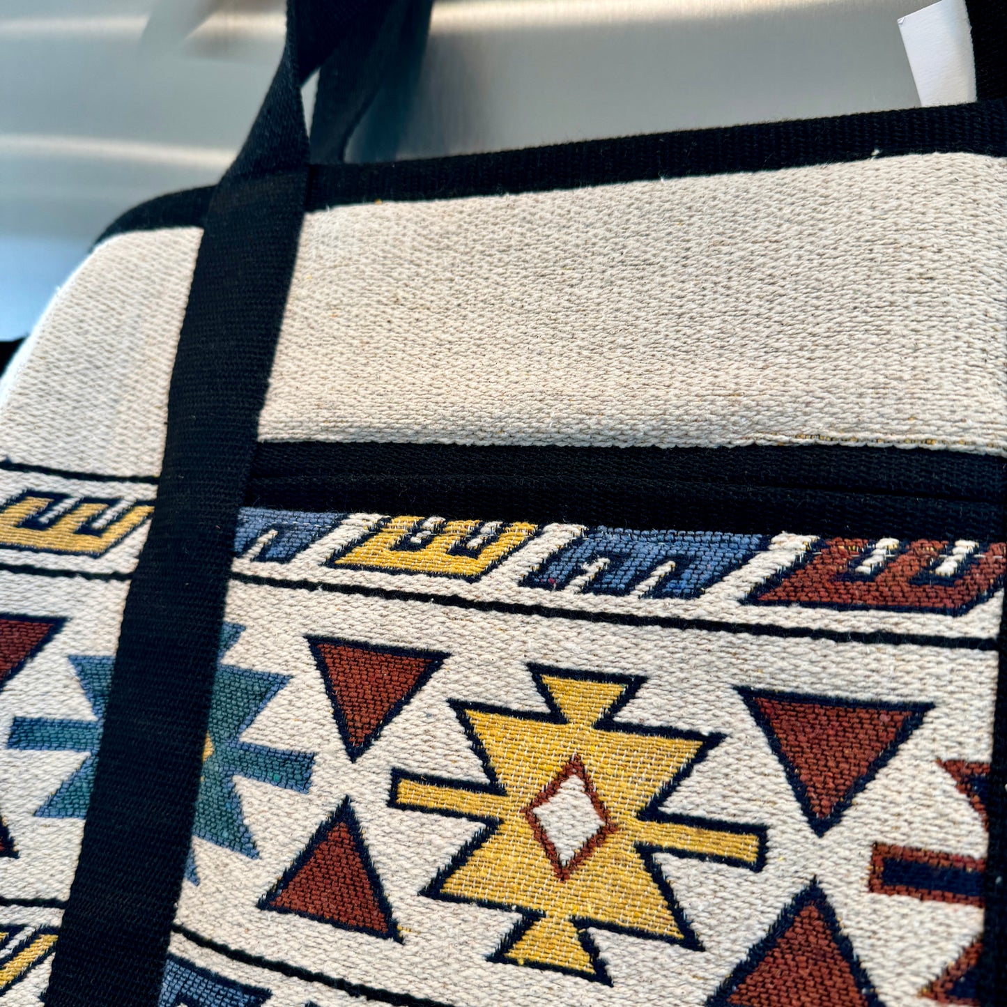 Isabel Marant Darwen Tote Bag with Tribal Tapestry Jacquard and webbing trim