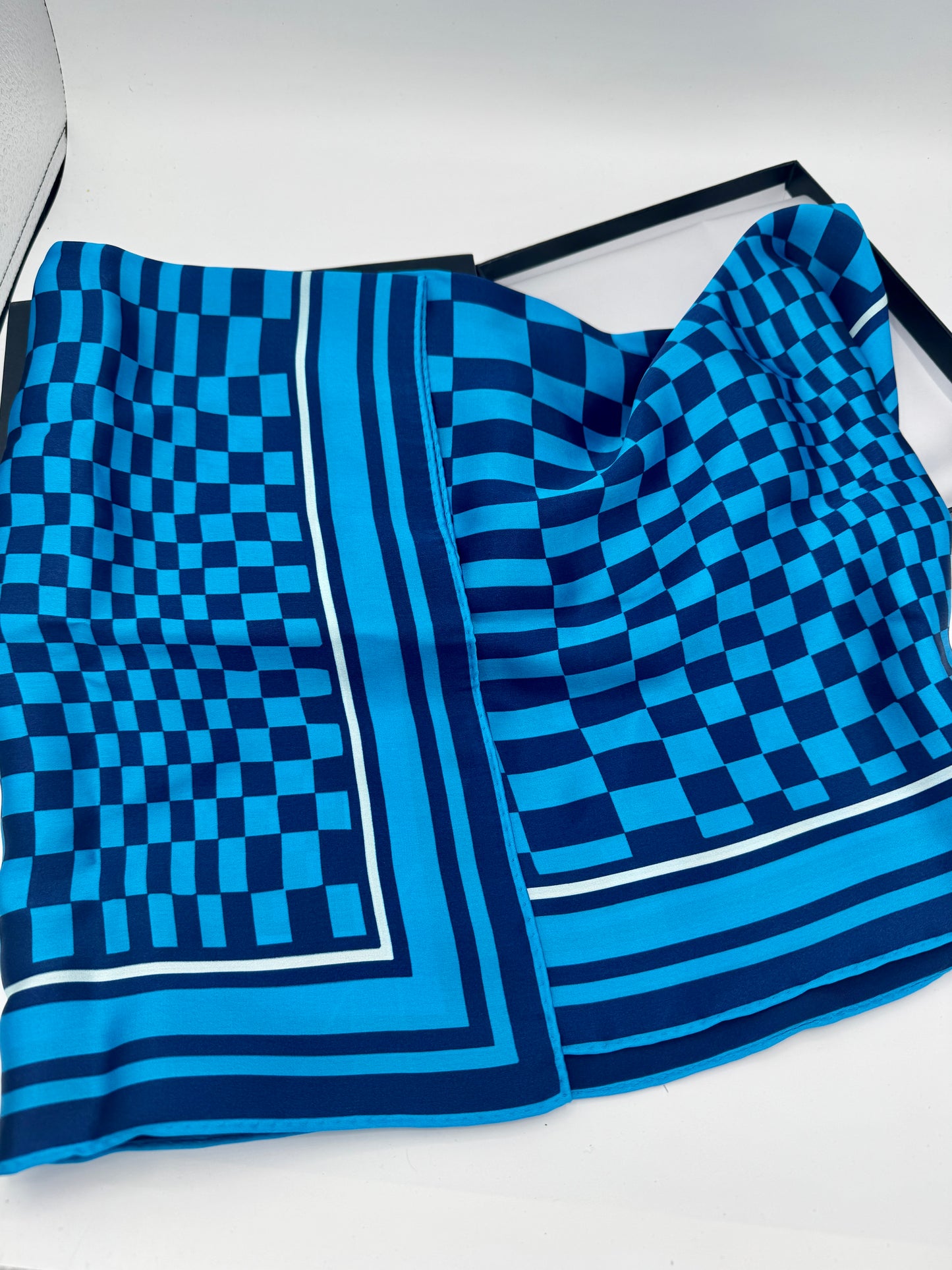 Porsche x Soho House Satin Blue Pasha Scarf Bandana