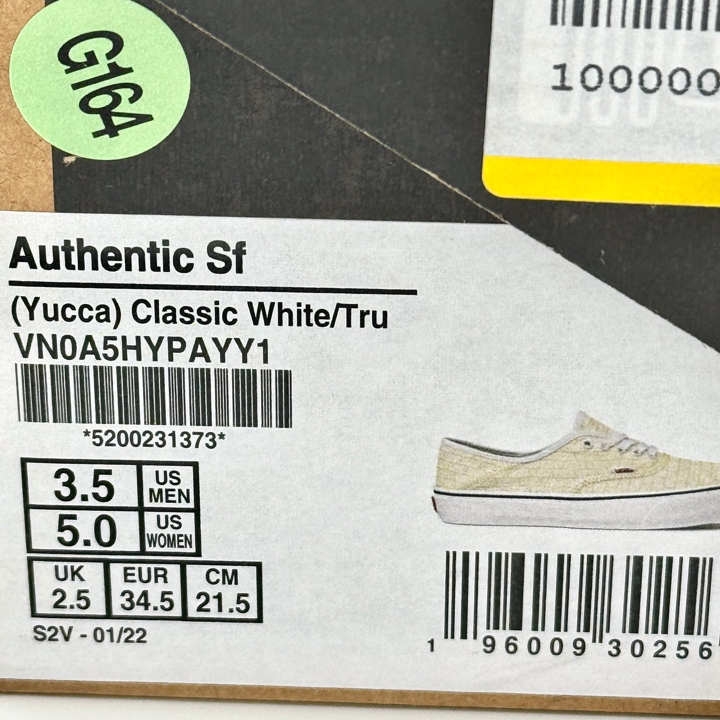 Vans Authentic SF Classic Low Top Sneaker in Cream off white x Yucca Fins