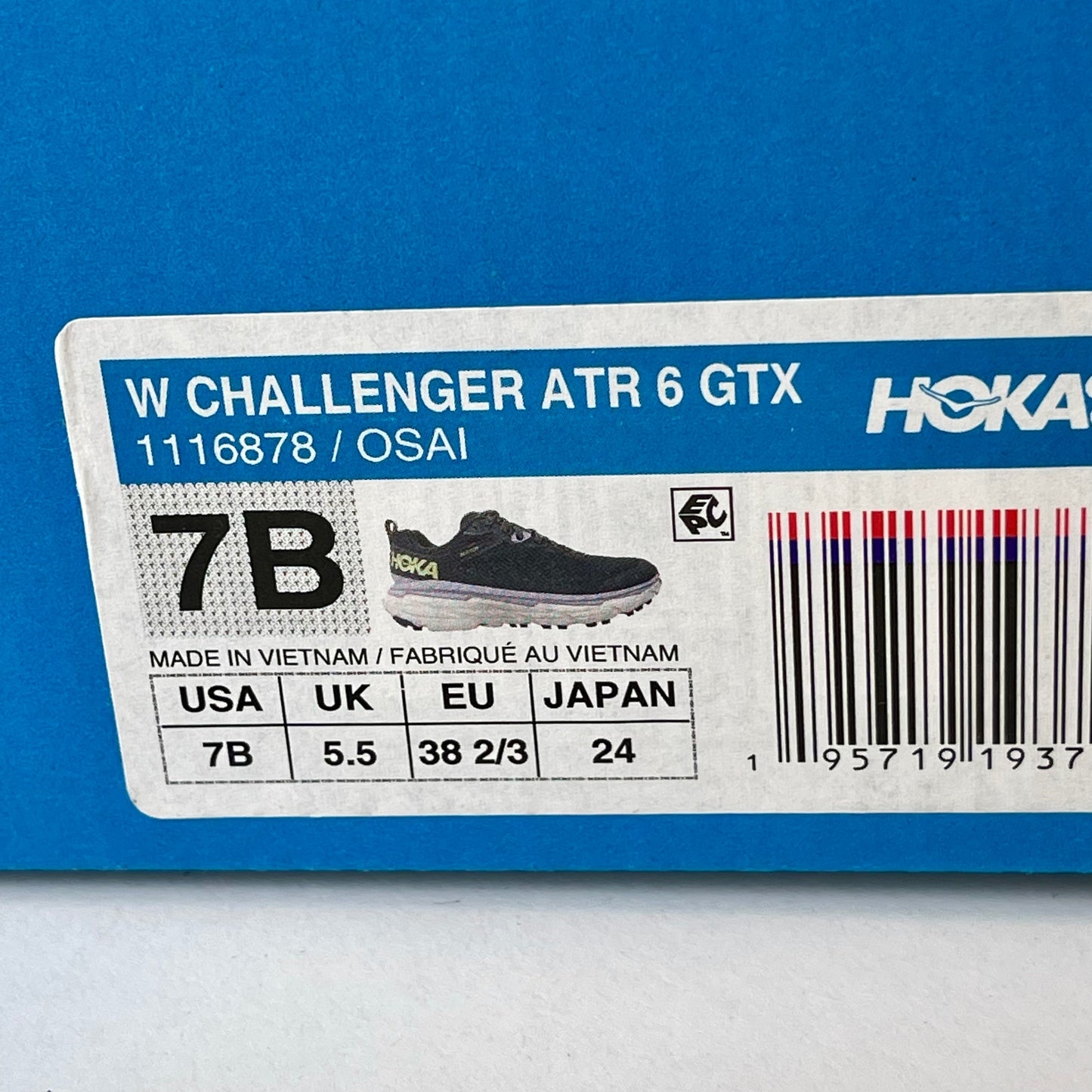 Hoka Challenger ATR 6 GTX Running Off Road All Terrain Shoes blue gore Tex women’s