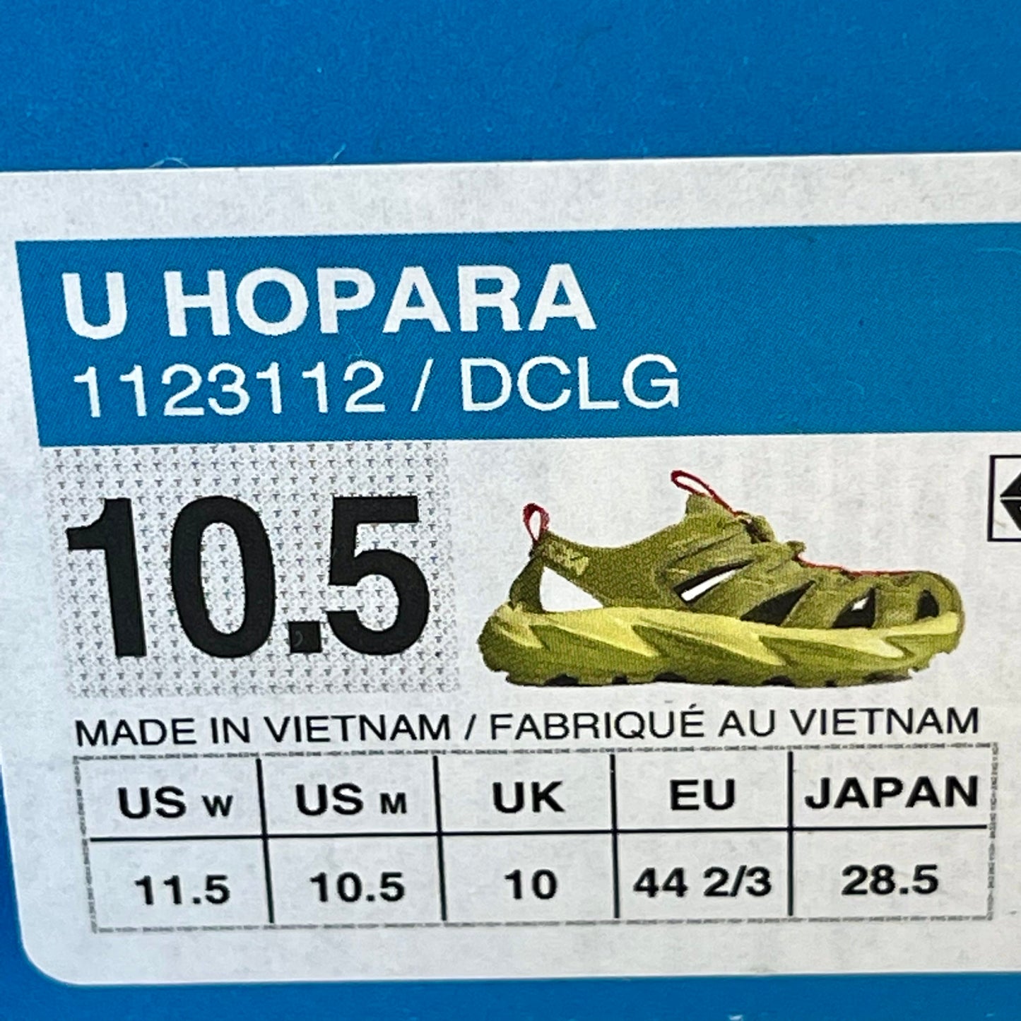 Hoka Hopara Hiking Sandal Wet / Dry shoe in Dark Citron Luminary Green