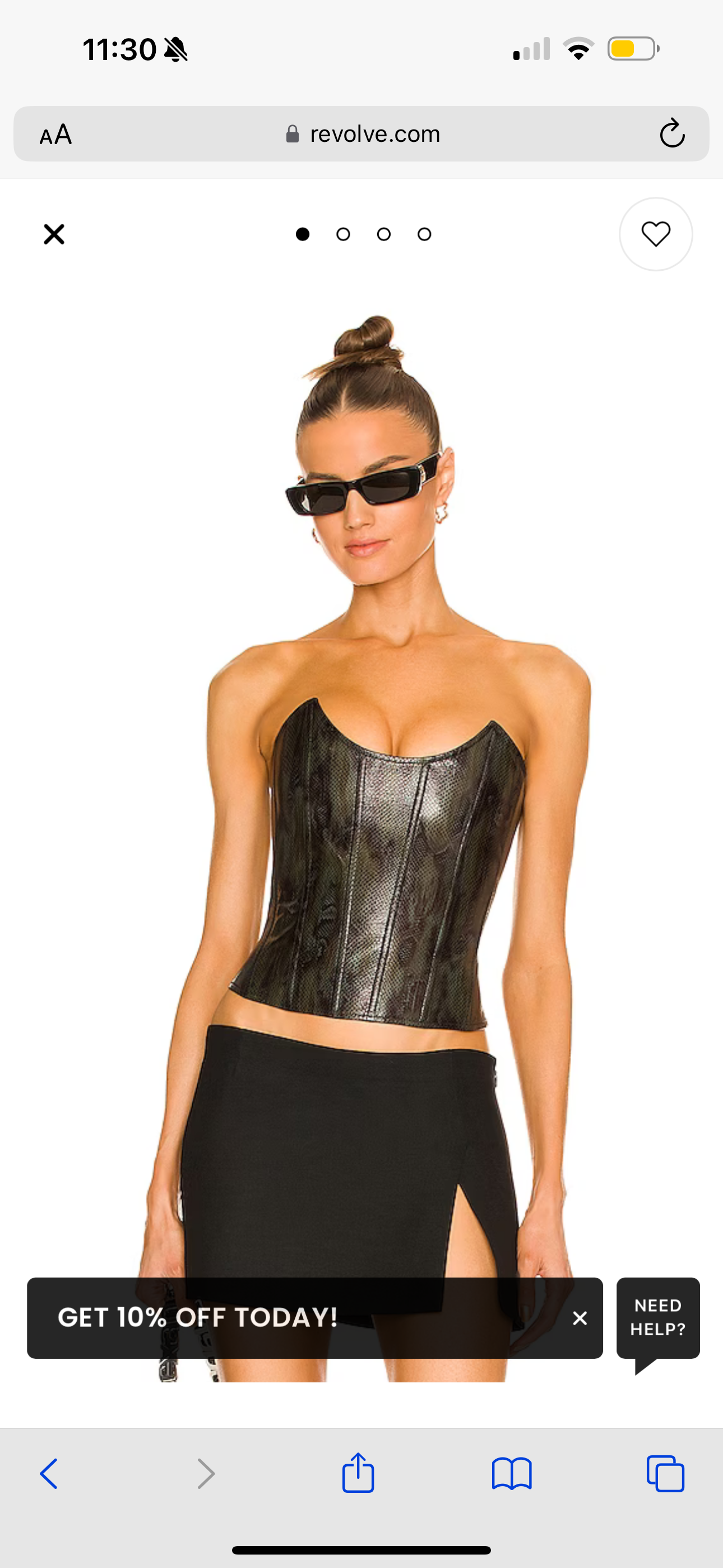 Miaou Leia Corset in Green Black Python Snack Strapless Top