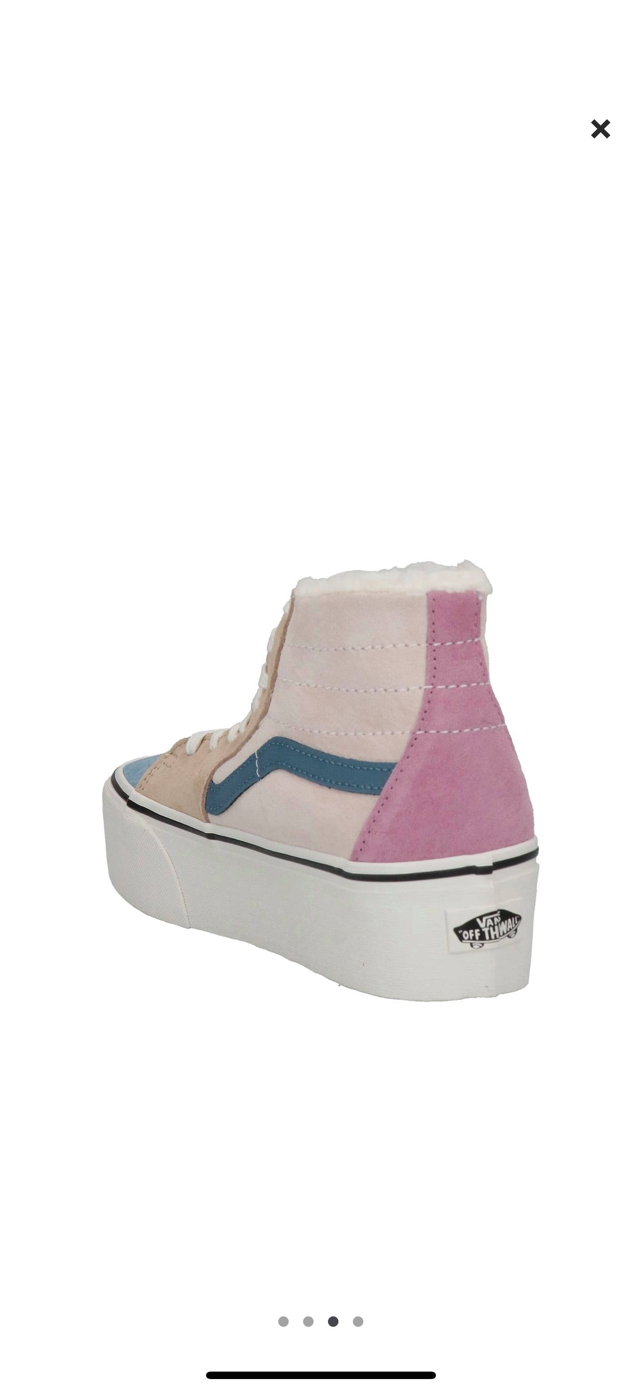 Vans Sk8 Hi Pig Suede Multi Sherpa platform sneakers pink blue tan unisex