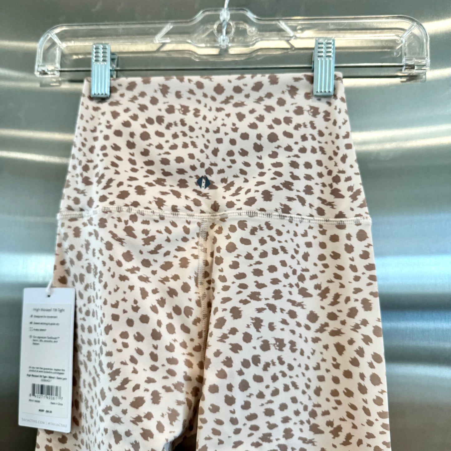 Tavi Yoga High Waisted 7/8 Length Dune Lynx Leggings Tan Cheetah Leopard NEW