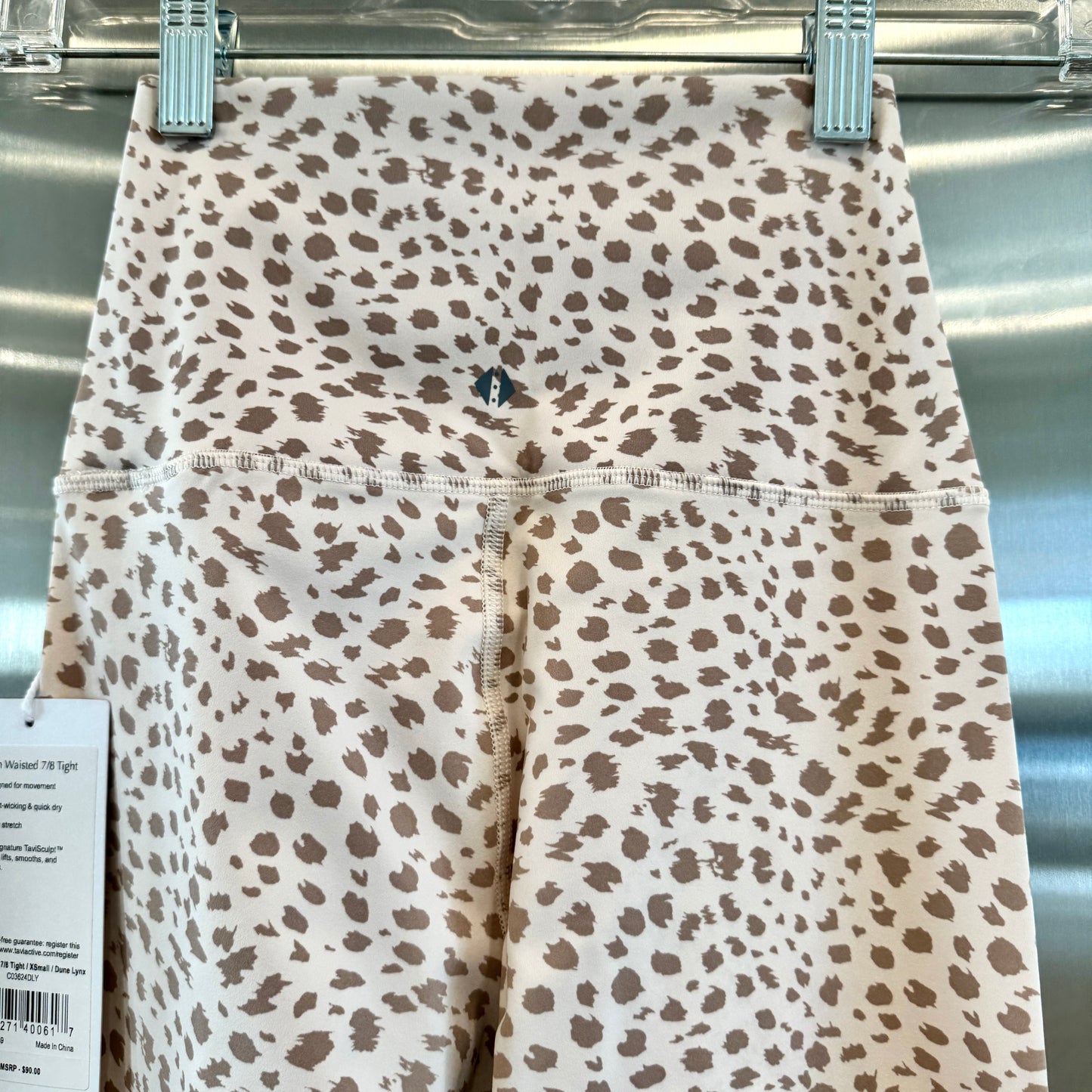 Tavi Yoga High Waisted 7/8 Length Dune Lynx Leggings Tan Cheetah Leopard NEW