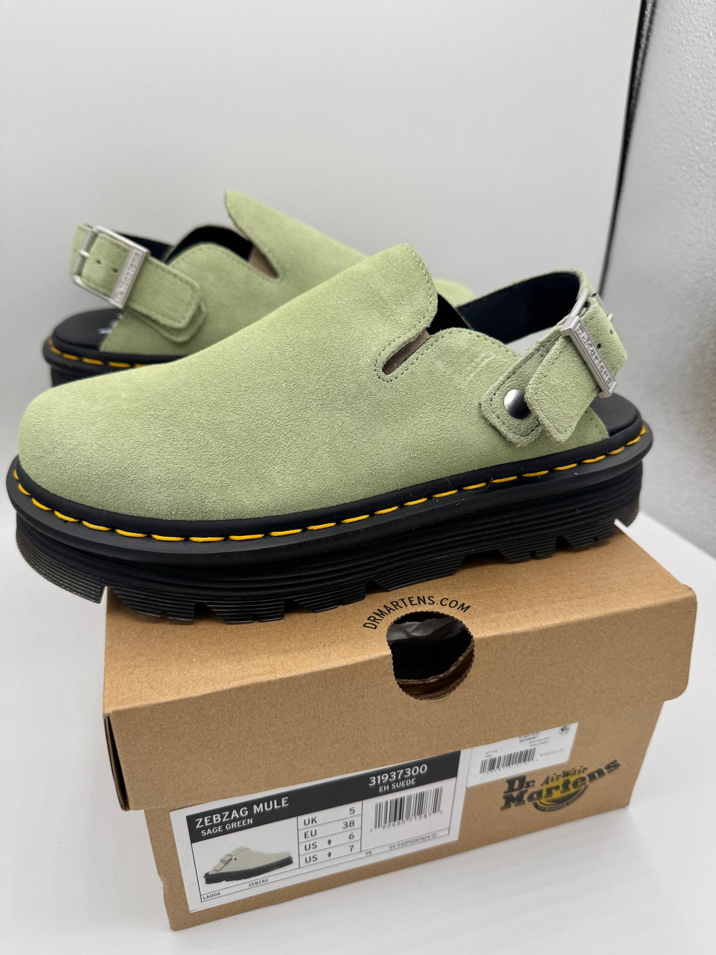 Dr Martens Zebzag Mule Unisex , Sage Green