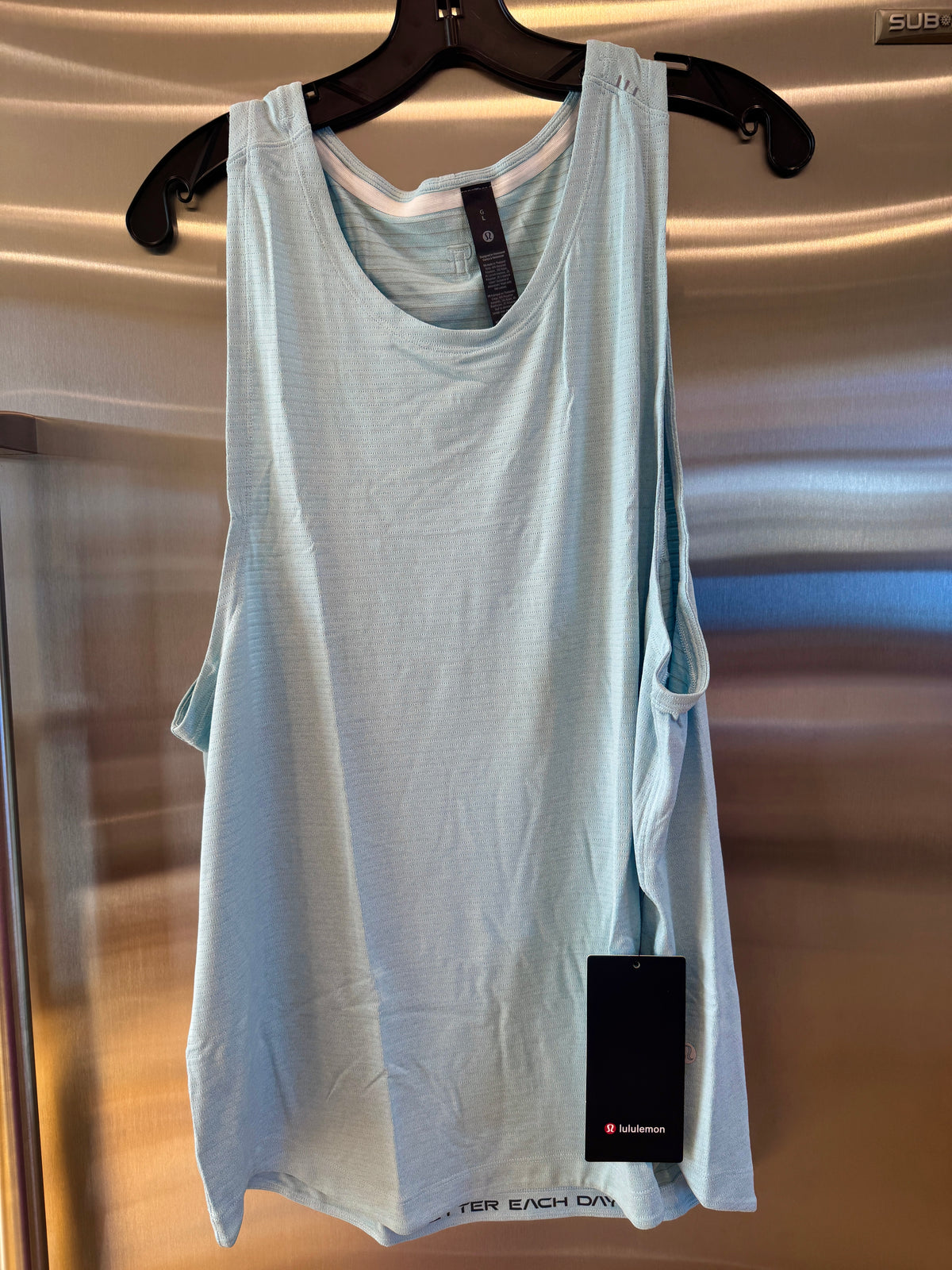 Lululemon License to Train Top , Mens Tank Top in Foam Cloud Blue