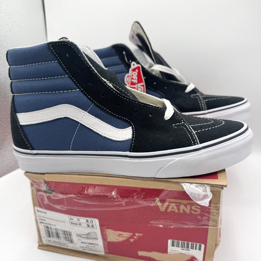 Vans Sk8 Hi Navy Blue / Black High Top Classic Skate Shoe