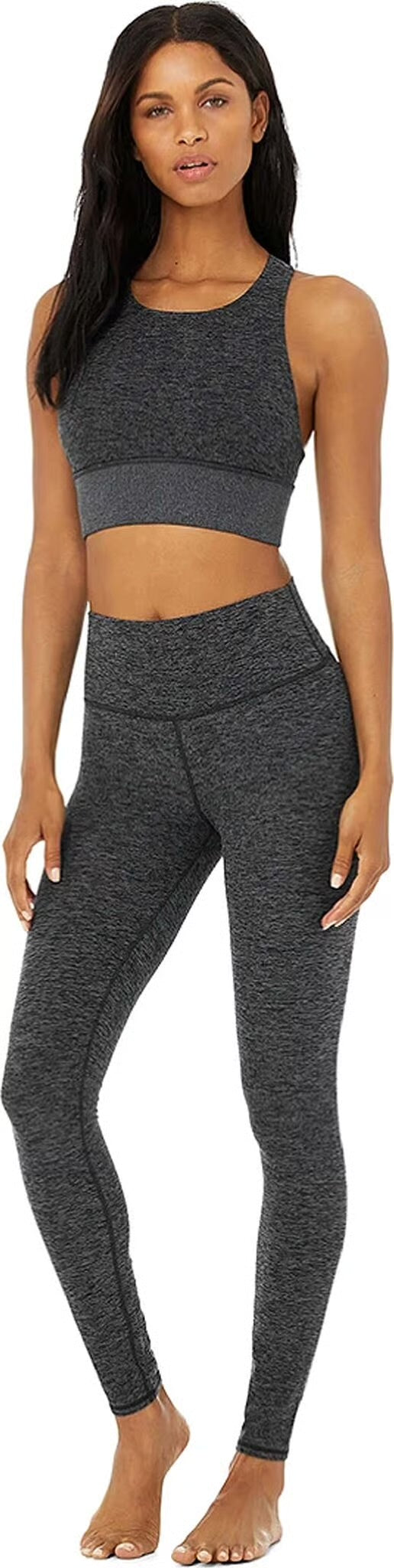 Alo Yoga Alosoft Highlight Leggings HW 7/8 Athletic Grey Heather