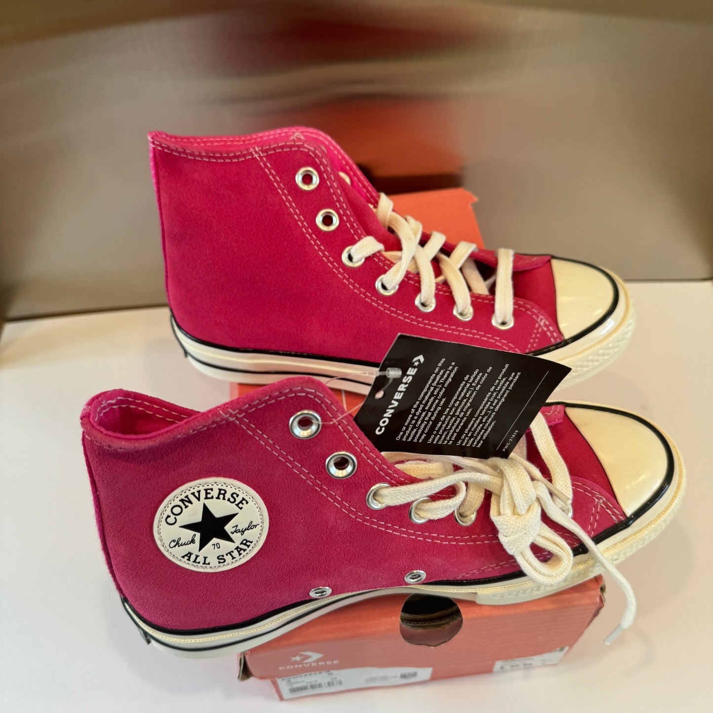 Converse Suede Chuck 70 Magenta Pink High Top Leather Sneakers Lace Up Shoes